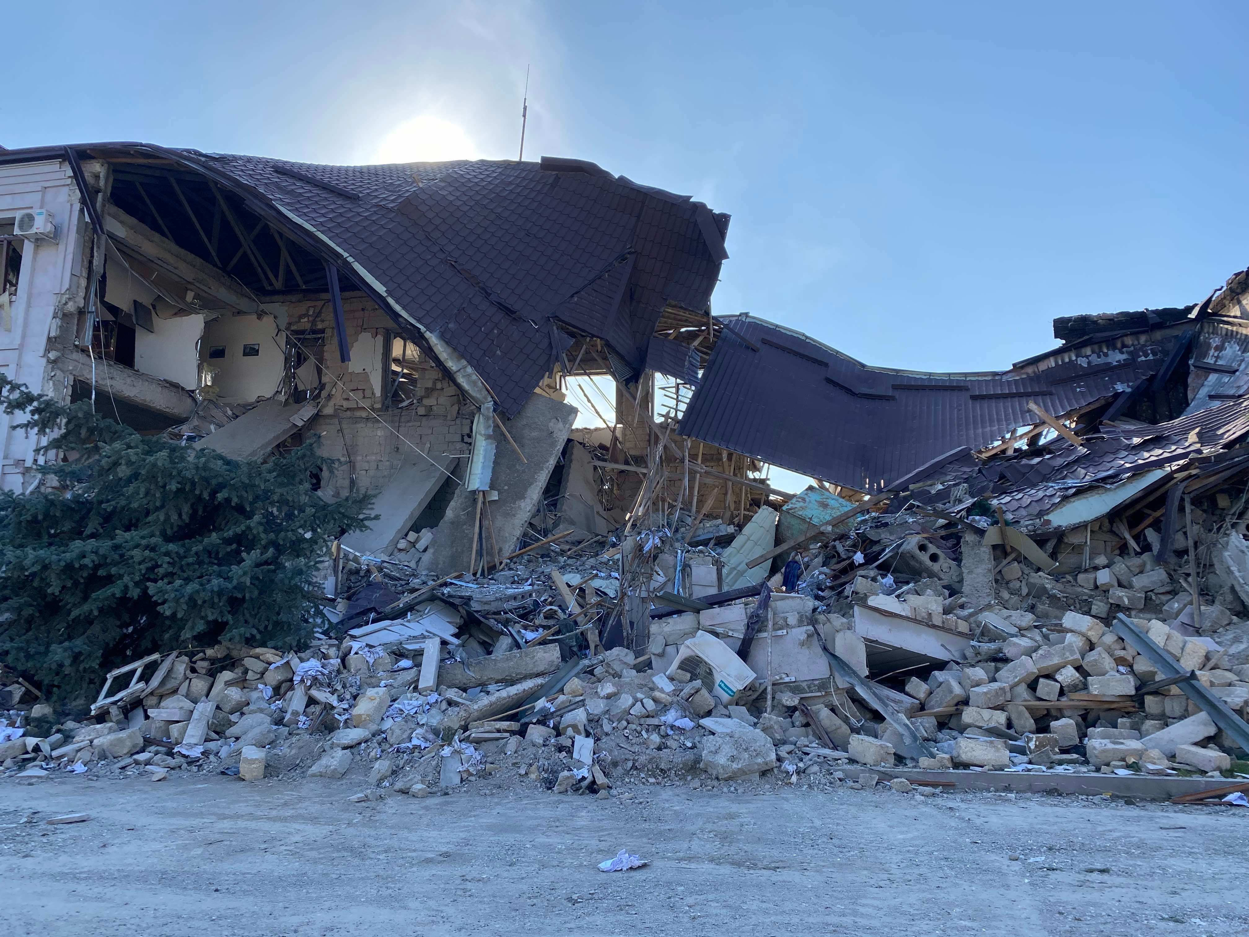 Artsakh Energo’s main building after an Azerbaijan attack 