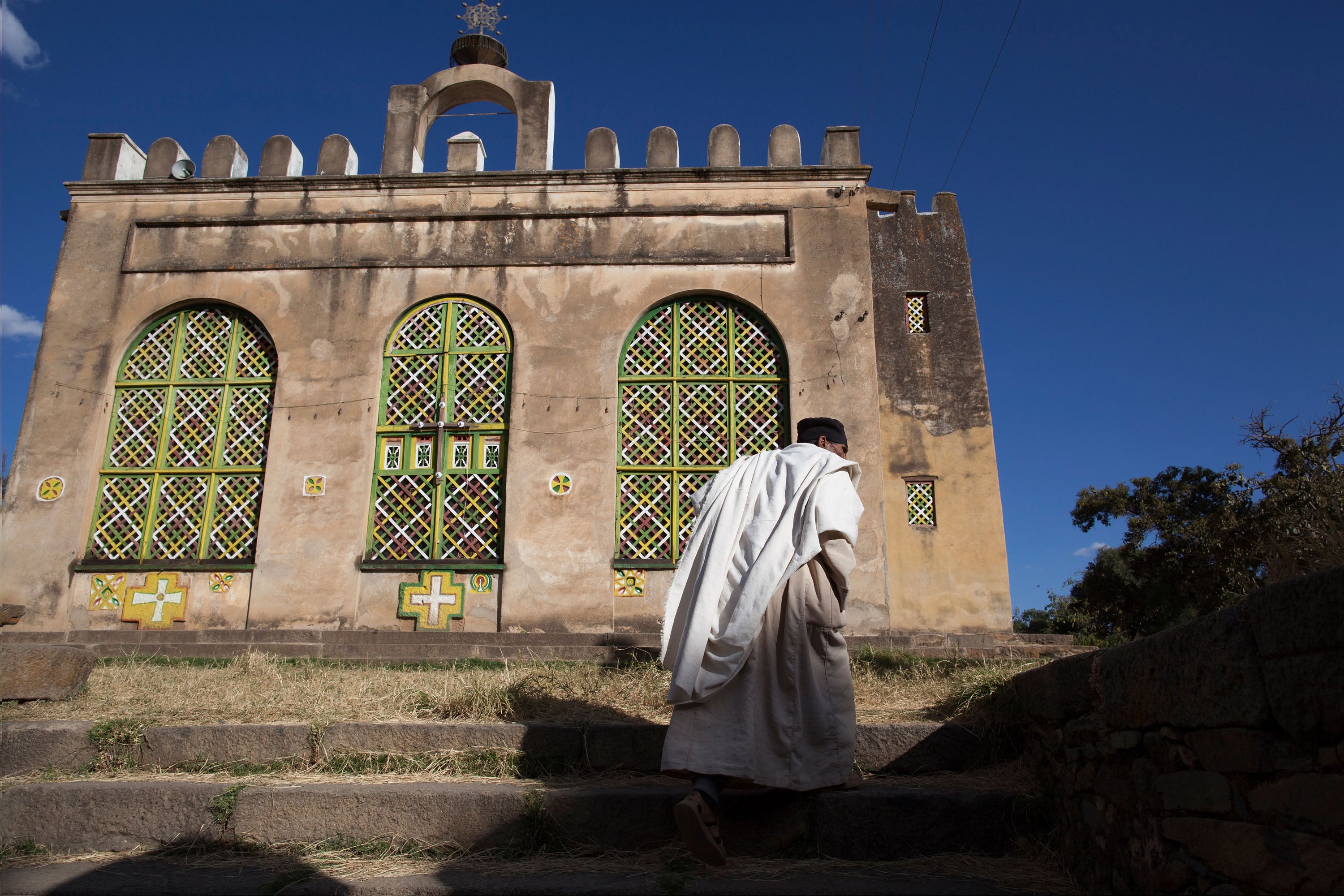 Priest on his way to church in Axum, Tigray region, Ethiopia on January 25, 2011. 