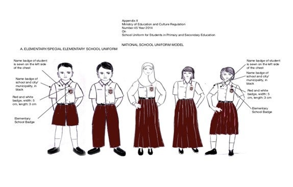 An illustration of the school dress code for boys and girls