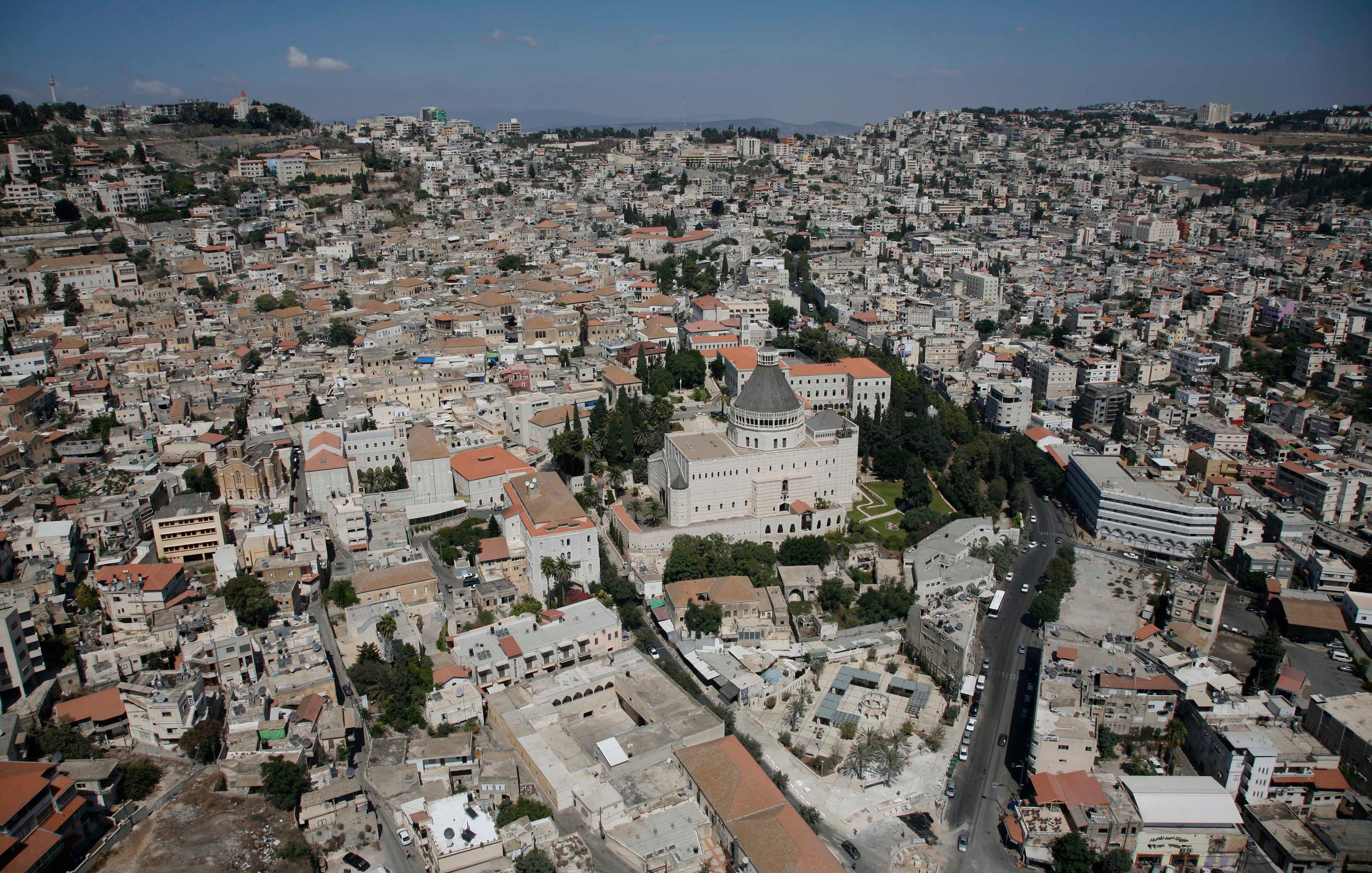 An aerial shot of Nazareth