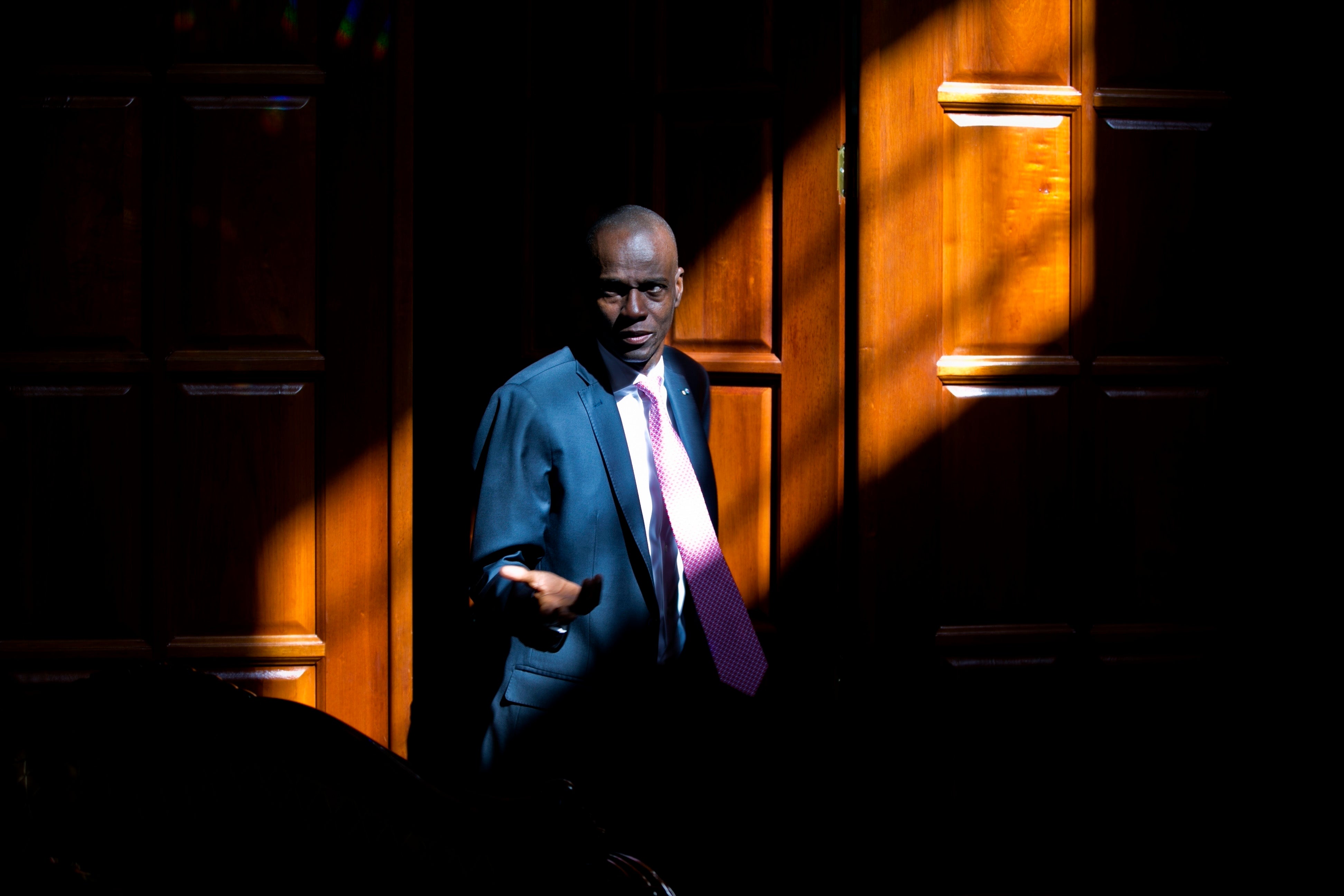 In this February 7, 2020, file photo, Haitian President Jovenel Moïse arrives for an interview at his home in Petion-Ville, a suburb of Port-au-Prince, Haiti. Moïse was killed and first lady Martine Moïse was wounded in an attack on his private residence early Wednesday, July 7, 2021.