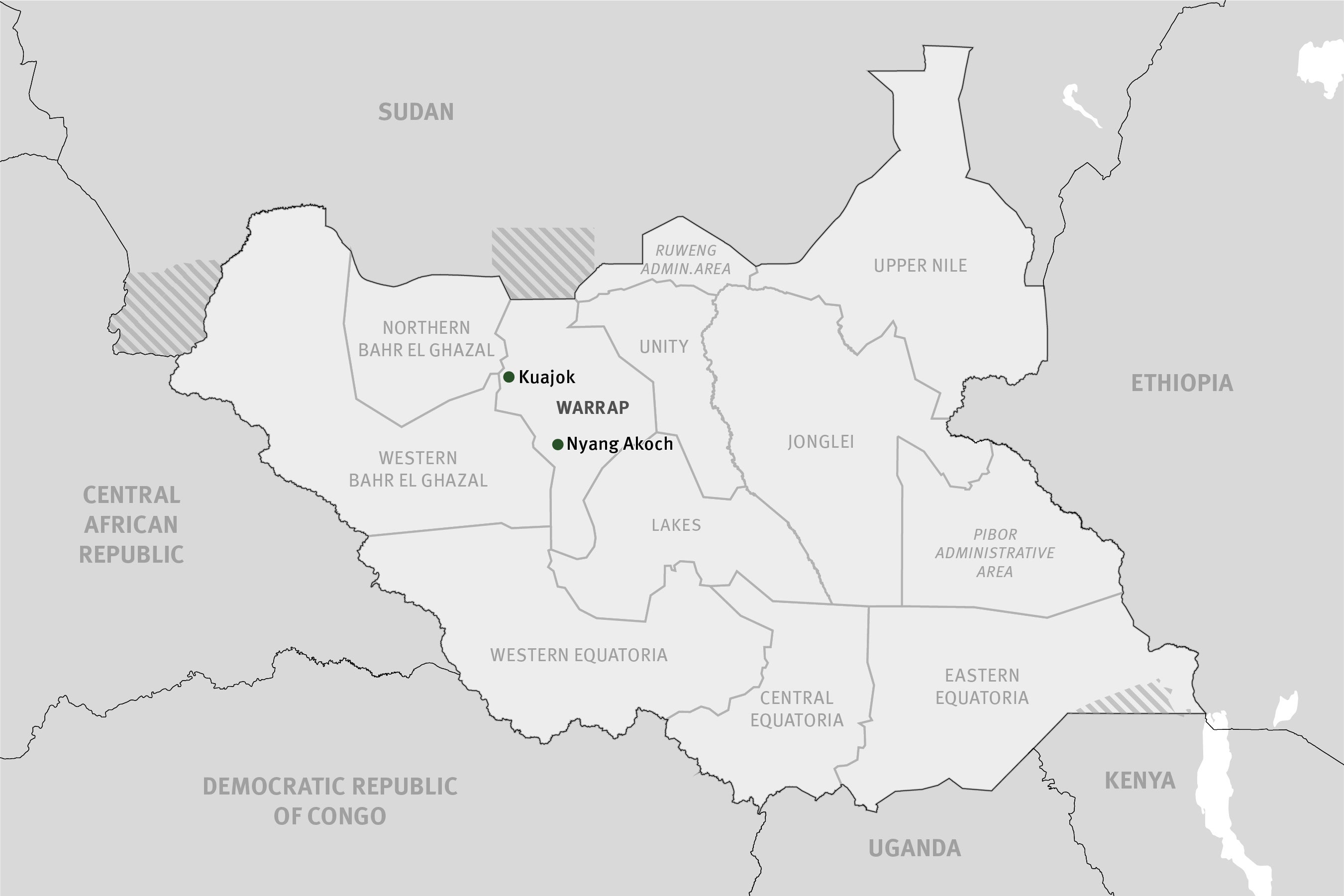 Map of South Sudan 