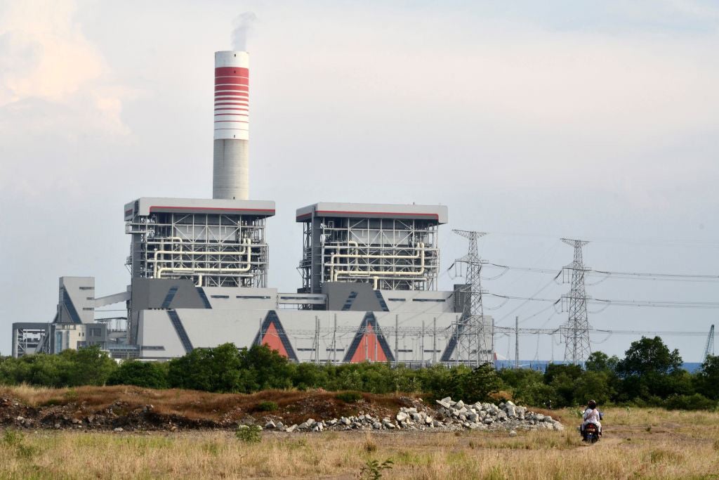 Chinese-built Java 7 coal-fired power plant in Serang, Banten, Indonesia, October 2020.