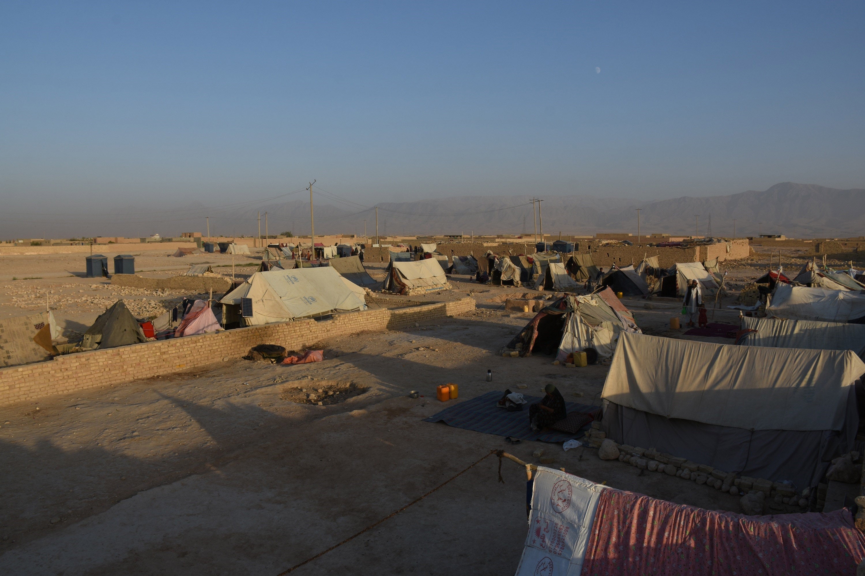Une section du camp de personnes déplacées à Mazar-i-Sharif, capitale de la province de Balkh, en Afghanistan, photographiée le 16 septembre 2021.
