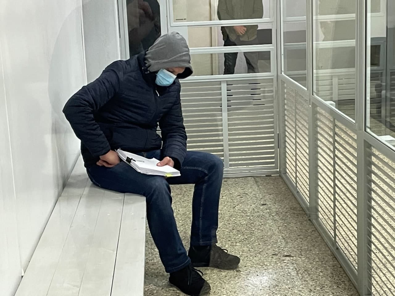 Denis Kulikovsky in Mariupol district court, November 10, 2021.