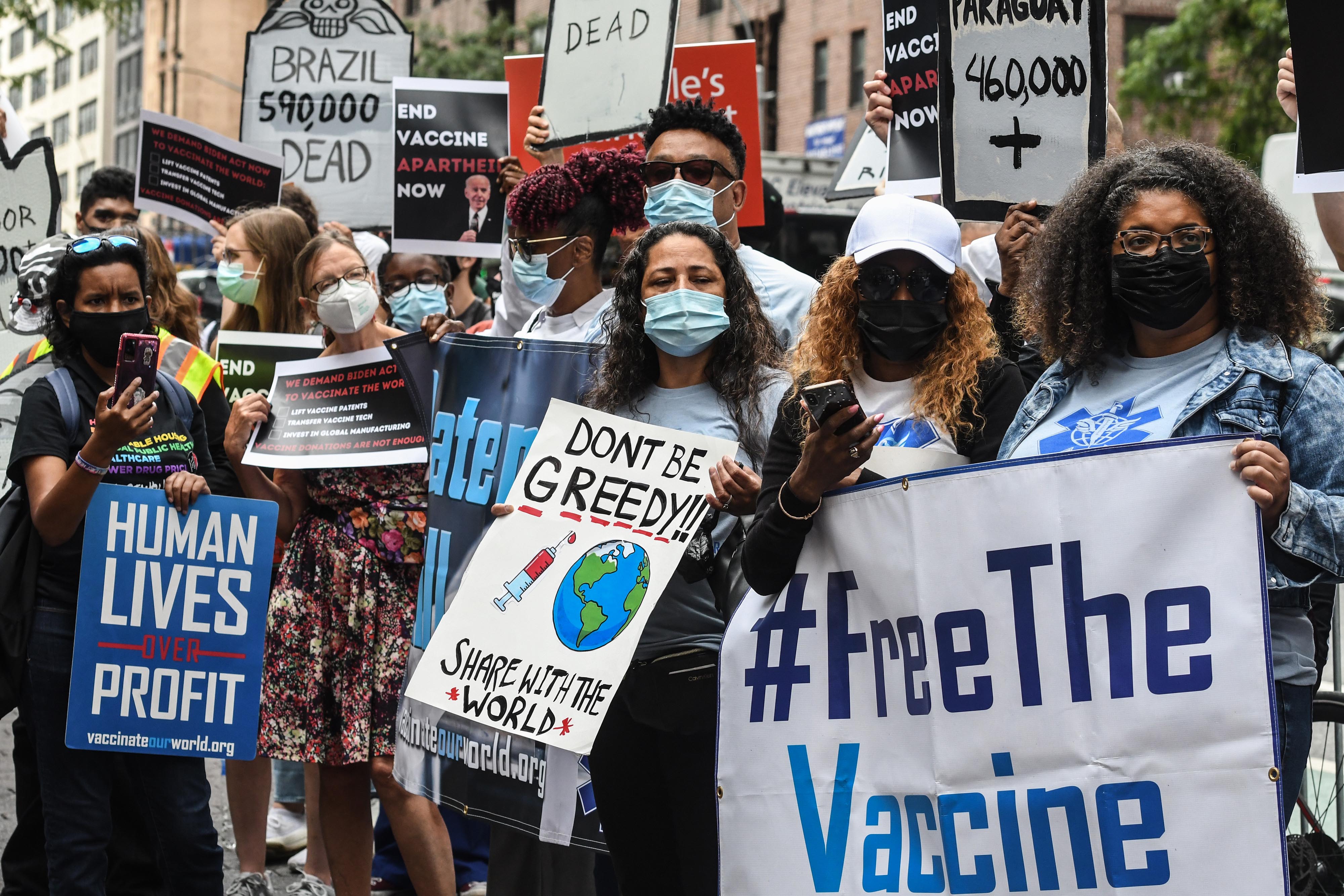 Vaccine Tech Share Protest