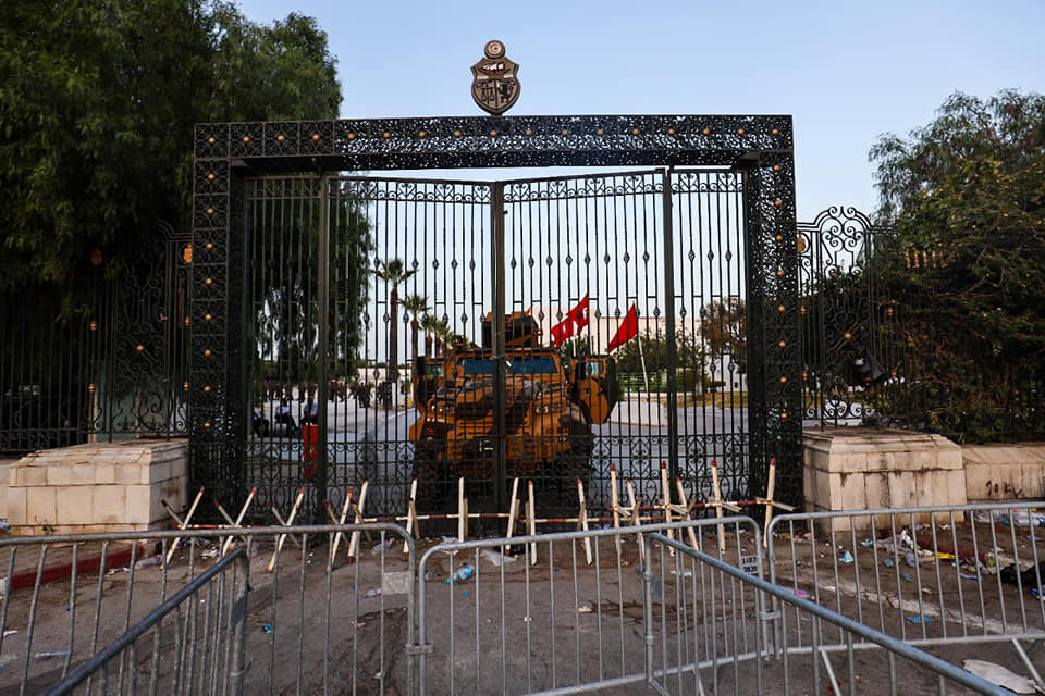 Tunisia’s shuttered parliament. President Saeid suspended the body on July 25 as part of his seizure of extraordinary powers. July 26, 2021, Bardo, Tunis, Tunisia.