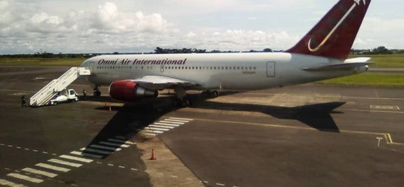 An airplane on the tarmac