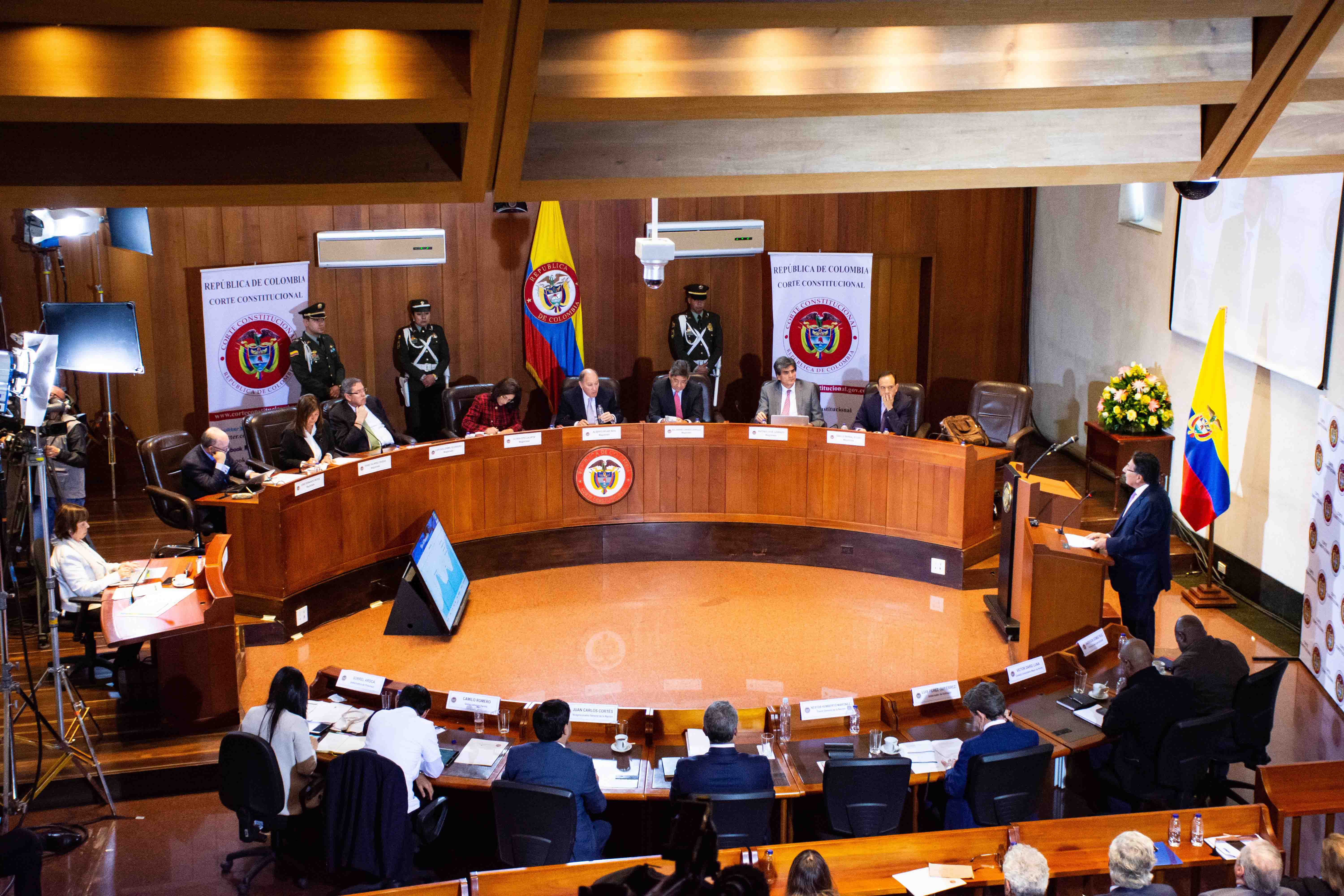 Una audiencia pública en la Corte Constitucional de Colombia en Bogotá el 7 de marzo de 2019. © Juan David Moreno Gallego/Anadolu Agency/Getty Images