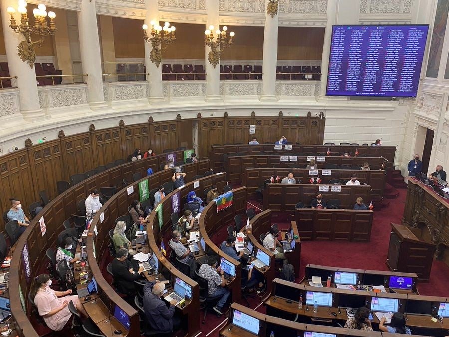 La Convencion Constitucional de Chile vota sobre una propuesta de reforma para el sistema judicial el 2 de marzo de 2022.