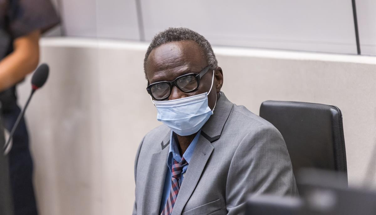 Ali Mohammed Ali, known as Ali Kosheib or Kushayb, in The Hague, Netherlands. during the opening of his confirmation hearing on charges for crimes in Darfur, Sudan. 