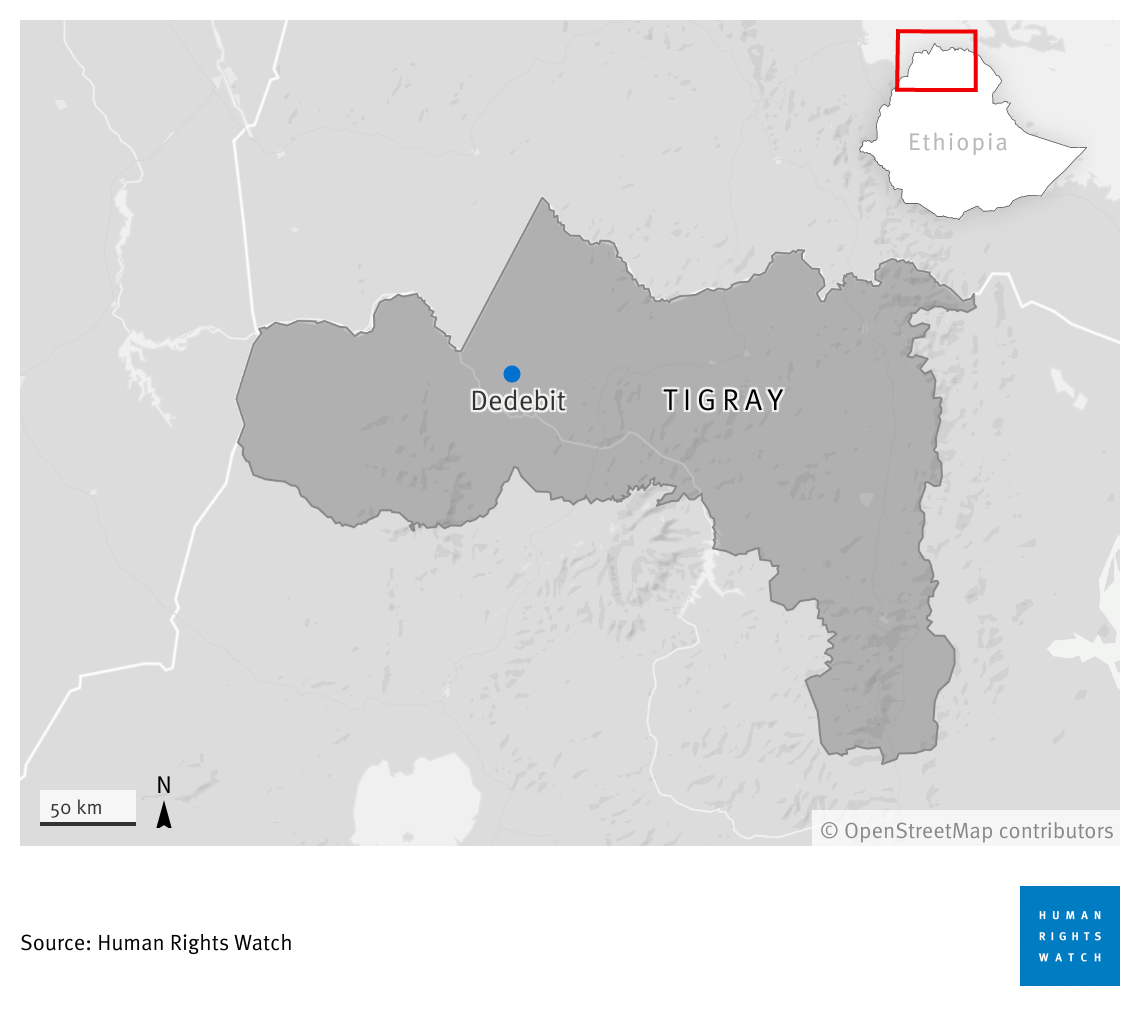 Overview map of Dedebit in Tigray region, Ethiopia. 