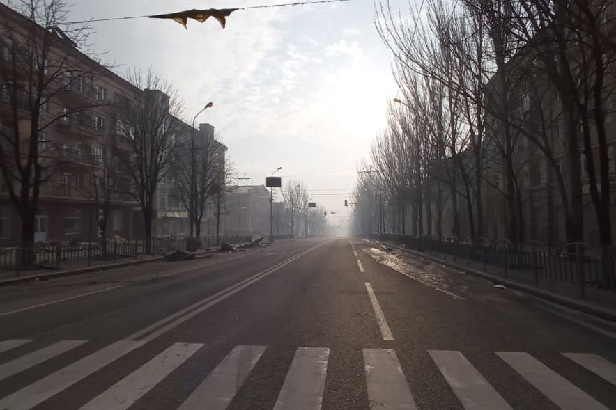 Mira Avenue in Mariupol