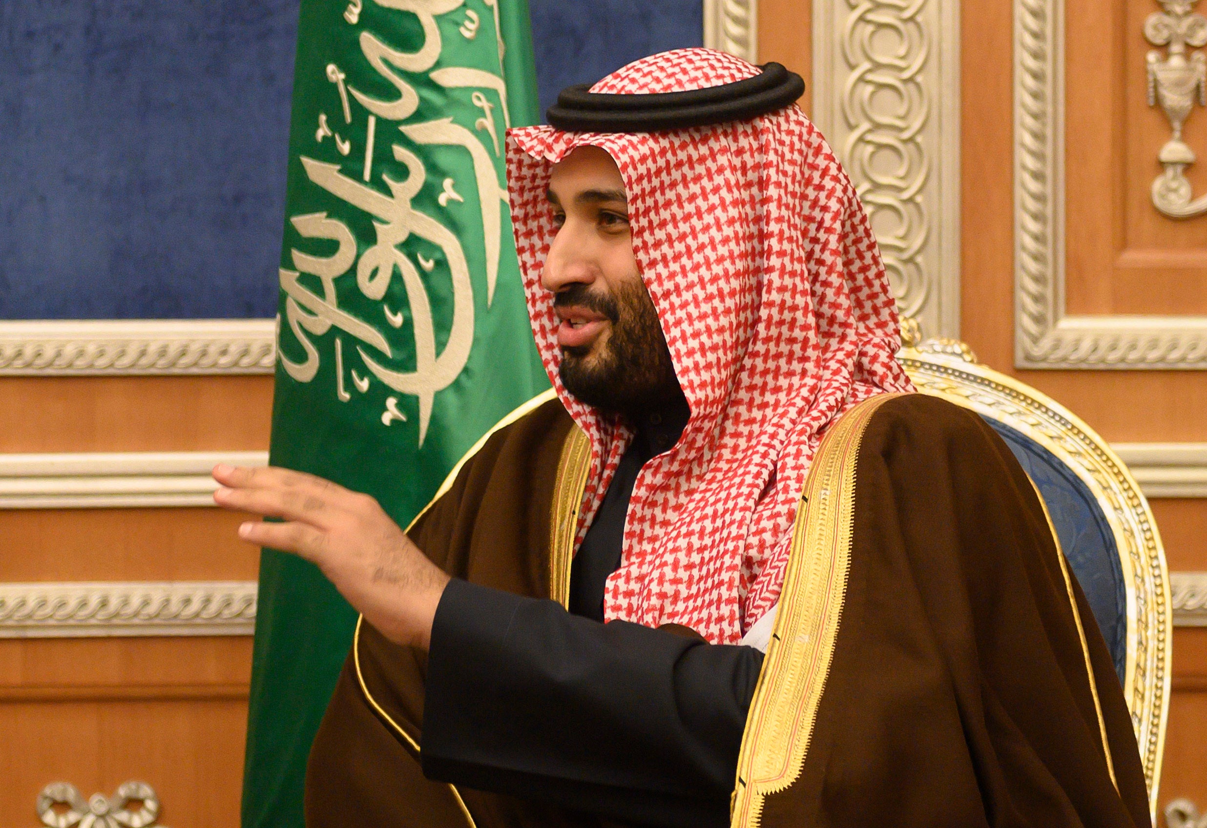 Putra Mahkota Saudi Mohammed bin Salman di Royal Court, di Riyadh, pada 14 Januari 2019. 