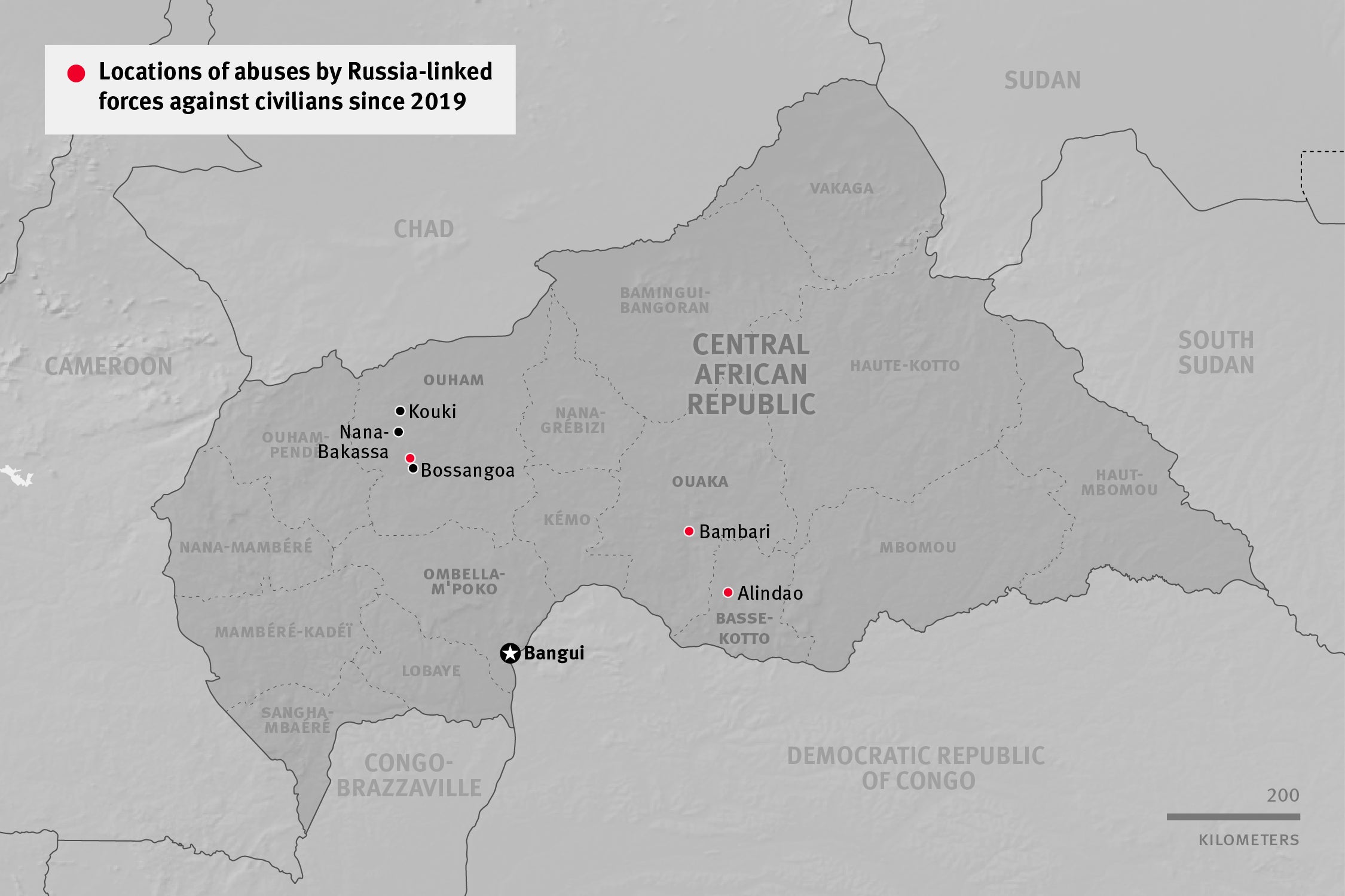 Map of the Central African Republic