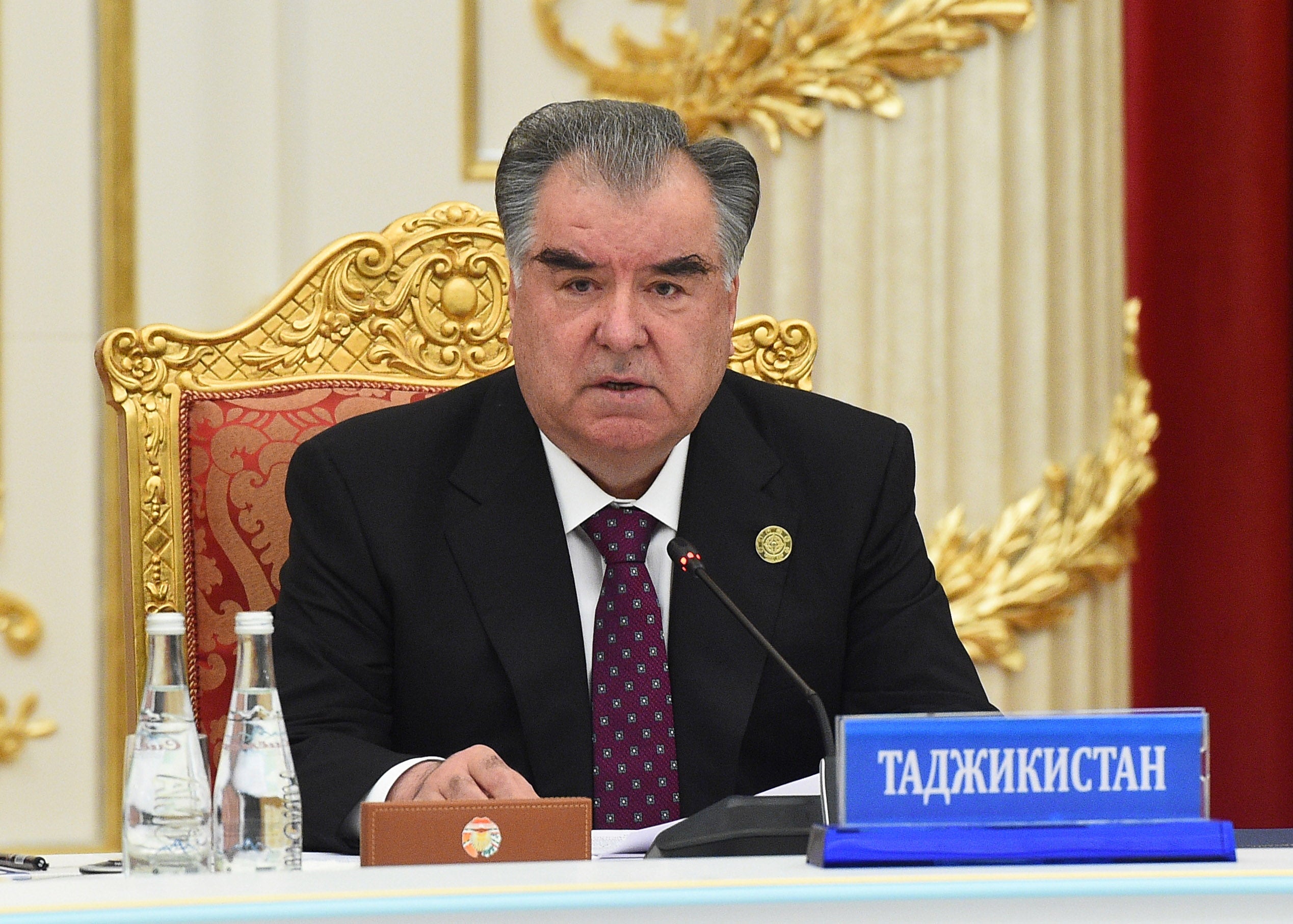 Президент Таджикистана Эмомали Рахмон участвует на встрече Совета коллективной безопасности Организации Договора о коллективной безопасности (ОДКБ) в Душанбе, Таджикистан, 16 сентября 2021 г.