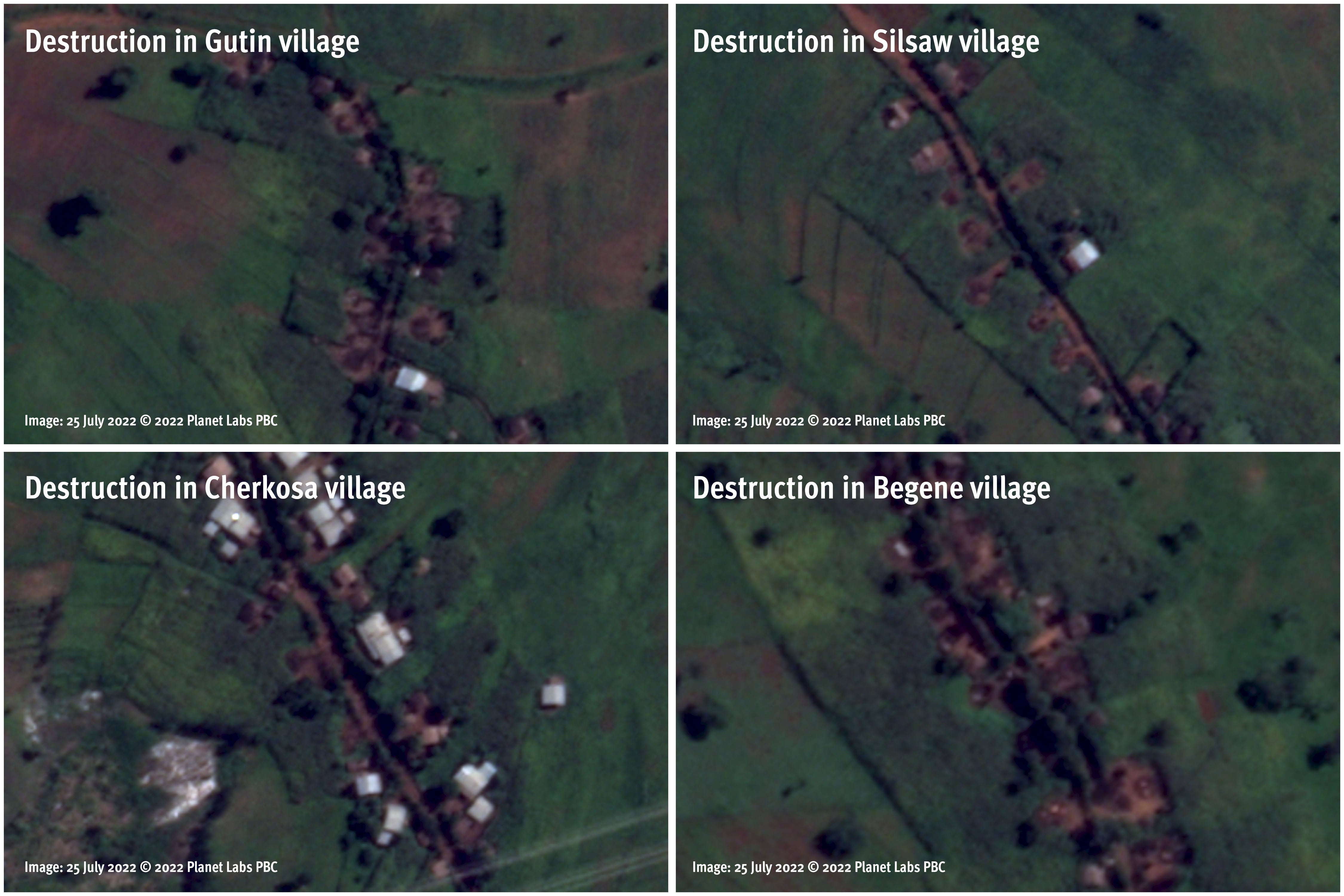 Composite of four satellite graphics