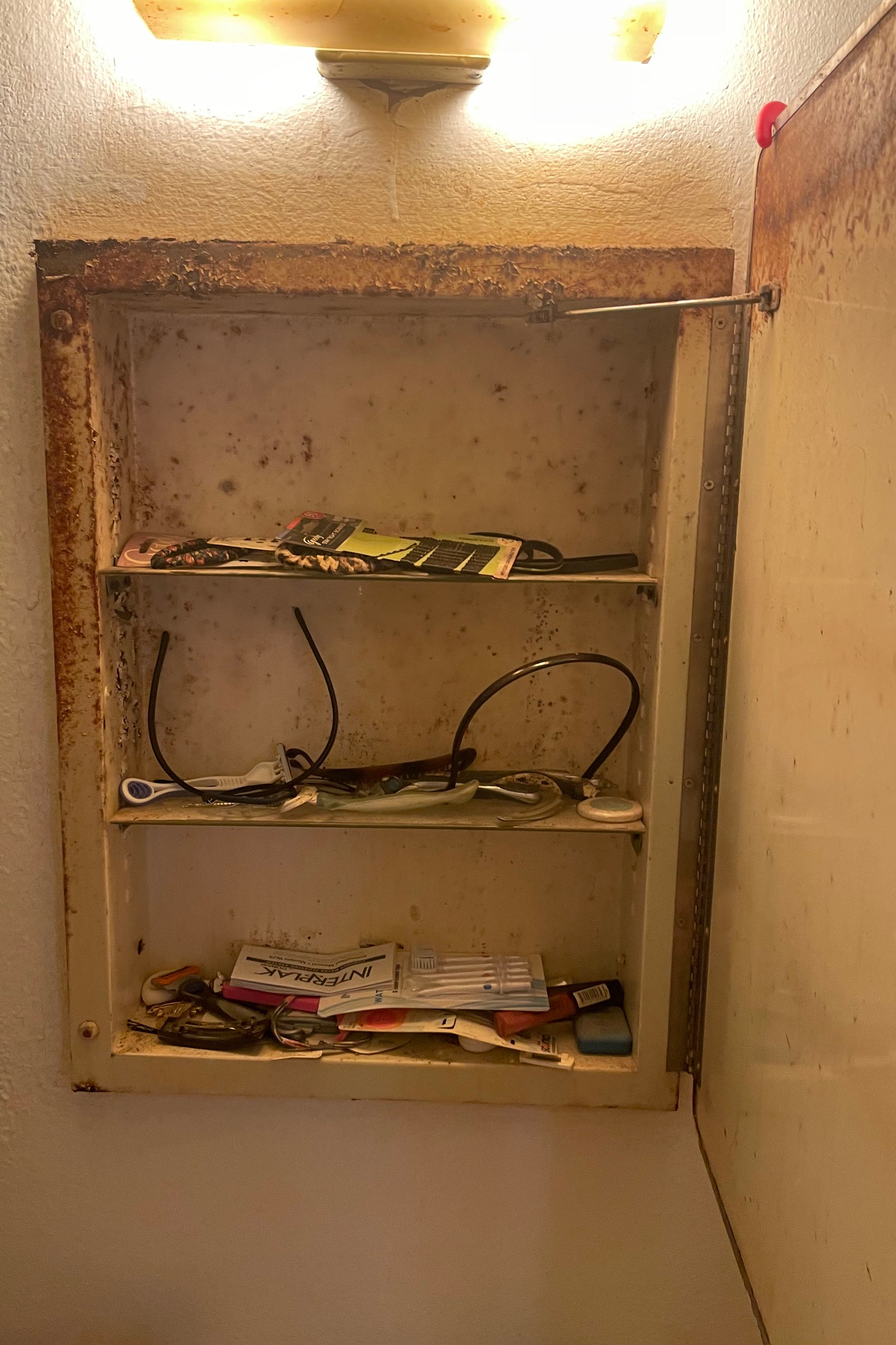 rusted medicine cabinet 