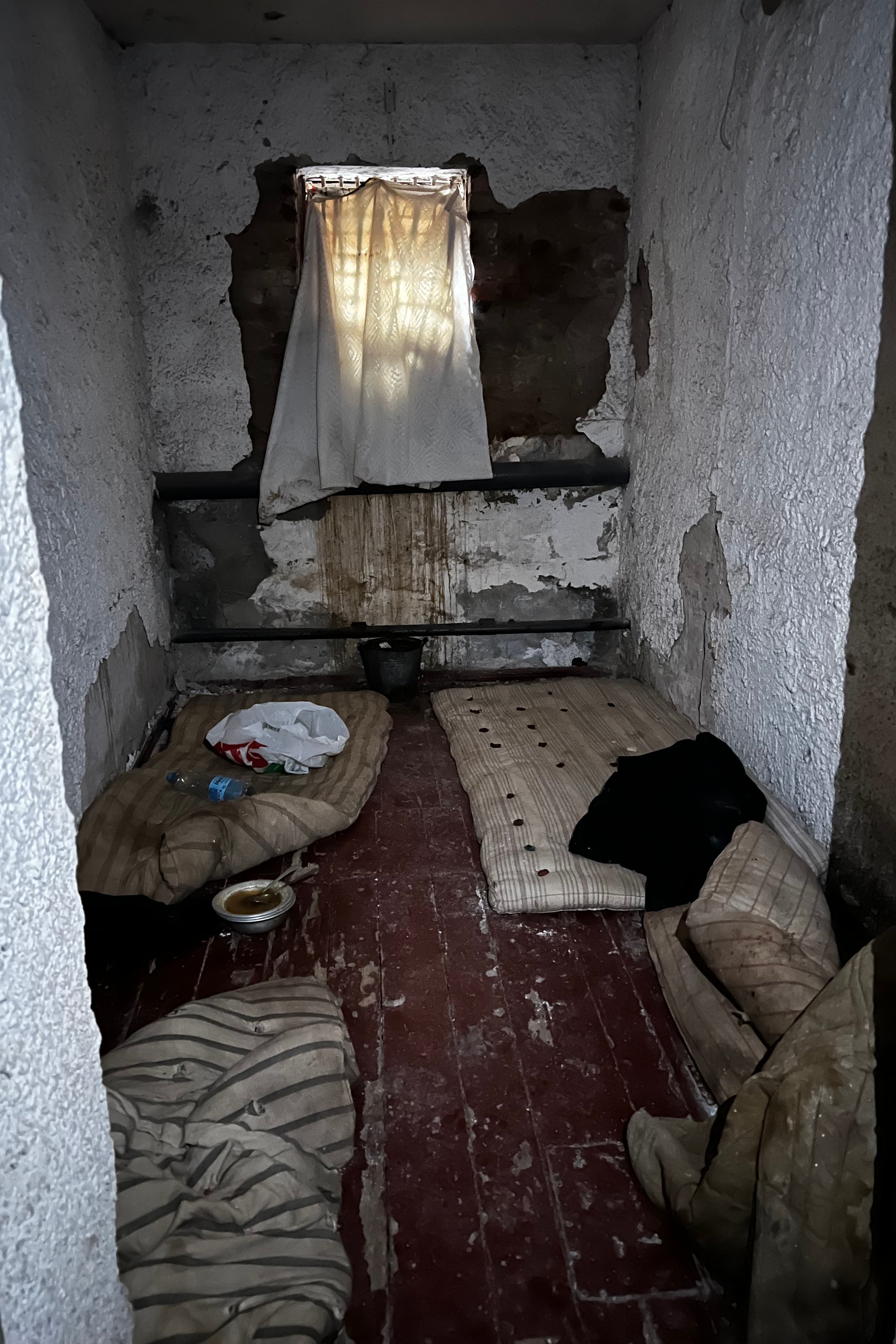 A cell in Izium Central Police Station which Russian forces used to detain people, September 23, 2022 