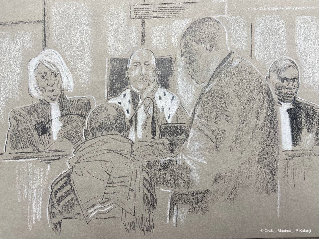 Témoin témoignant devant les juges de la Cour d'assises de Paris, octobre 2022.