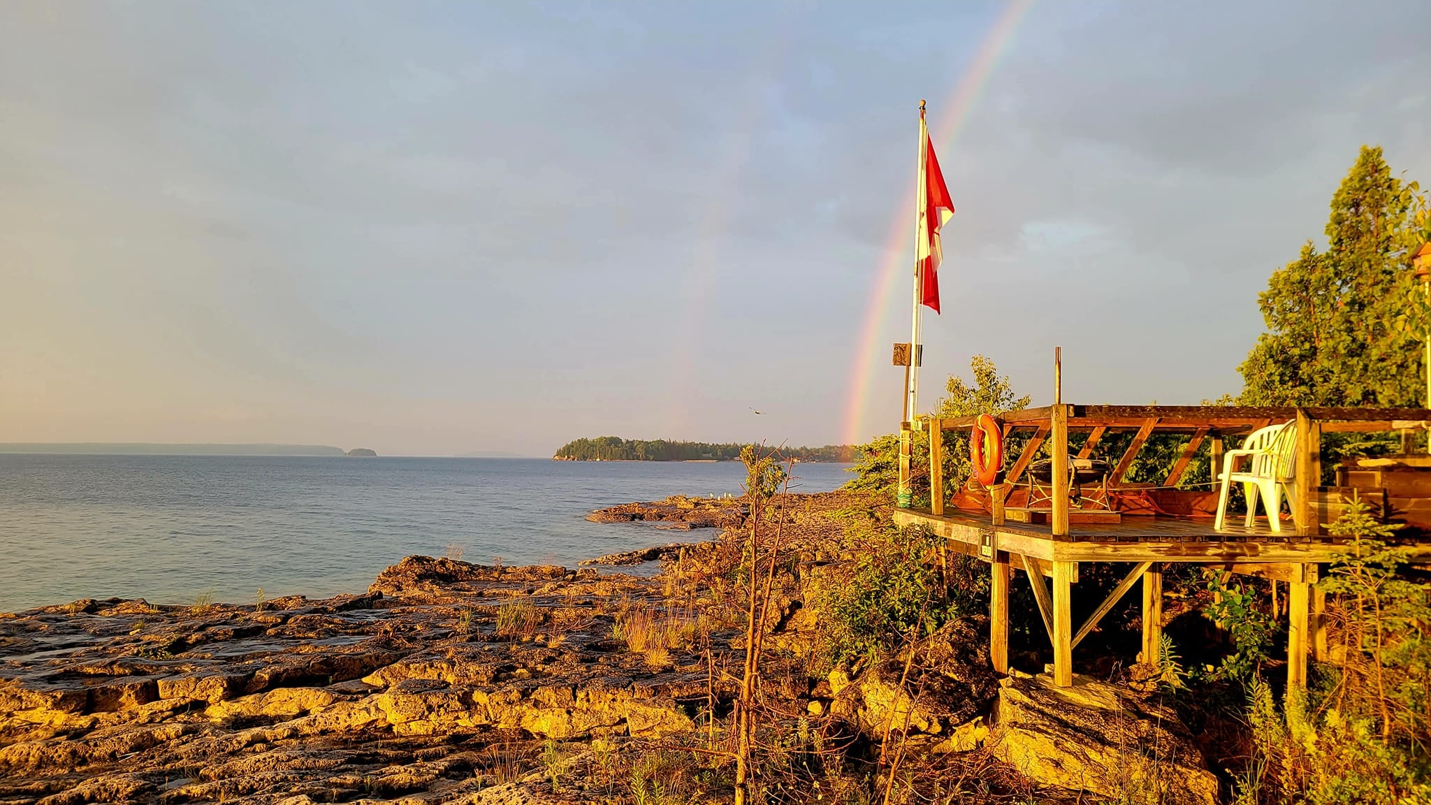 A rainbow in Tobermory, Ontario.