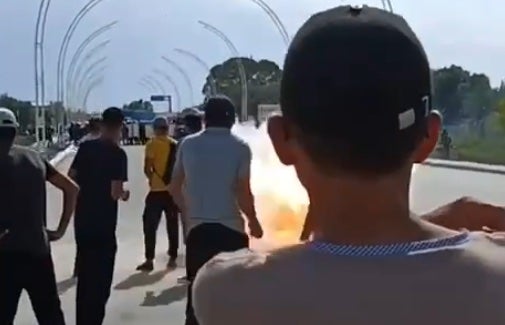 Uzbekistan security forces fired projected flash/bang grenades at protesters in Kanlykul, Karakalpakstan.