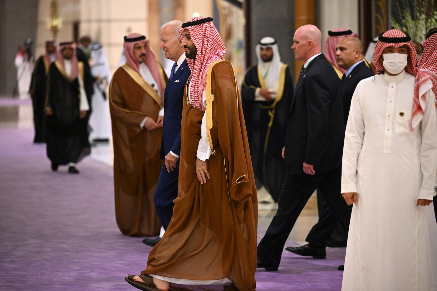 US President Joe Biden and Saudi Crown Prince Mohammed bin Salman in Jeddah, Saudi Arabia, 2022. 