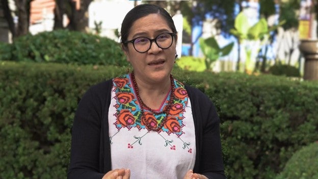 Sofía Blanco, pembela hak-hak adat, berbicara dengan Human Rights Watch di Meksiko.