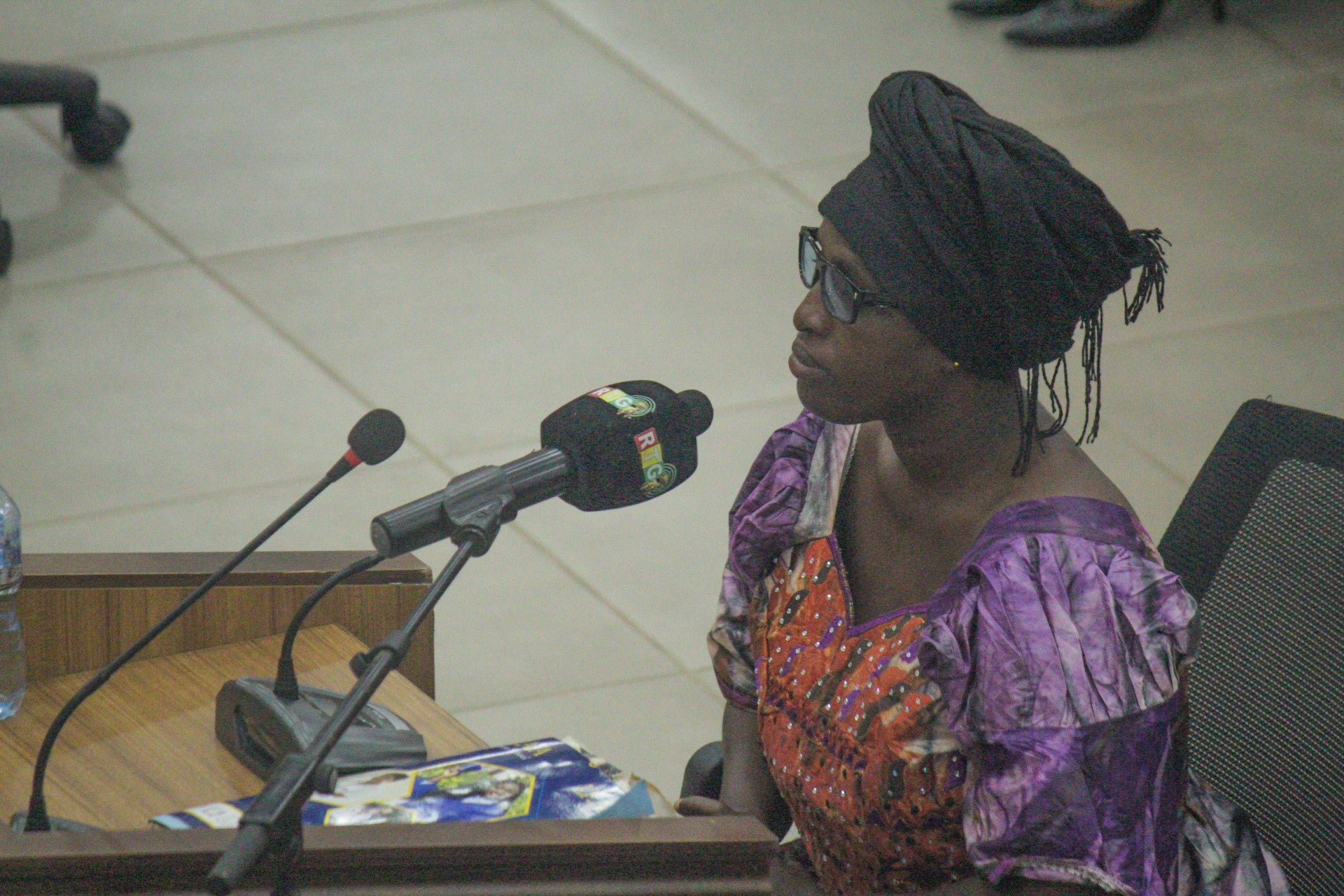 Fatoumata Barry, témoignant le 15 mars 2023 lors du procès tenu à Conakry, en Guinée, concernant le massacre commis le 28 septembre 2009 dans un stade de cette ville.