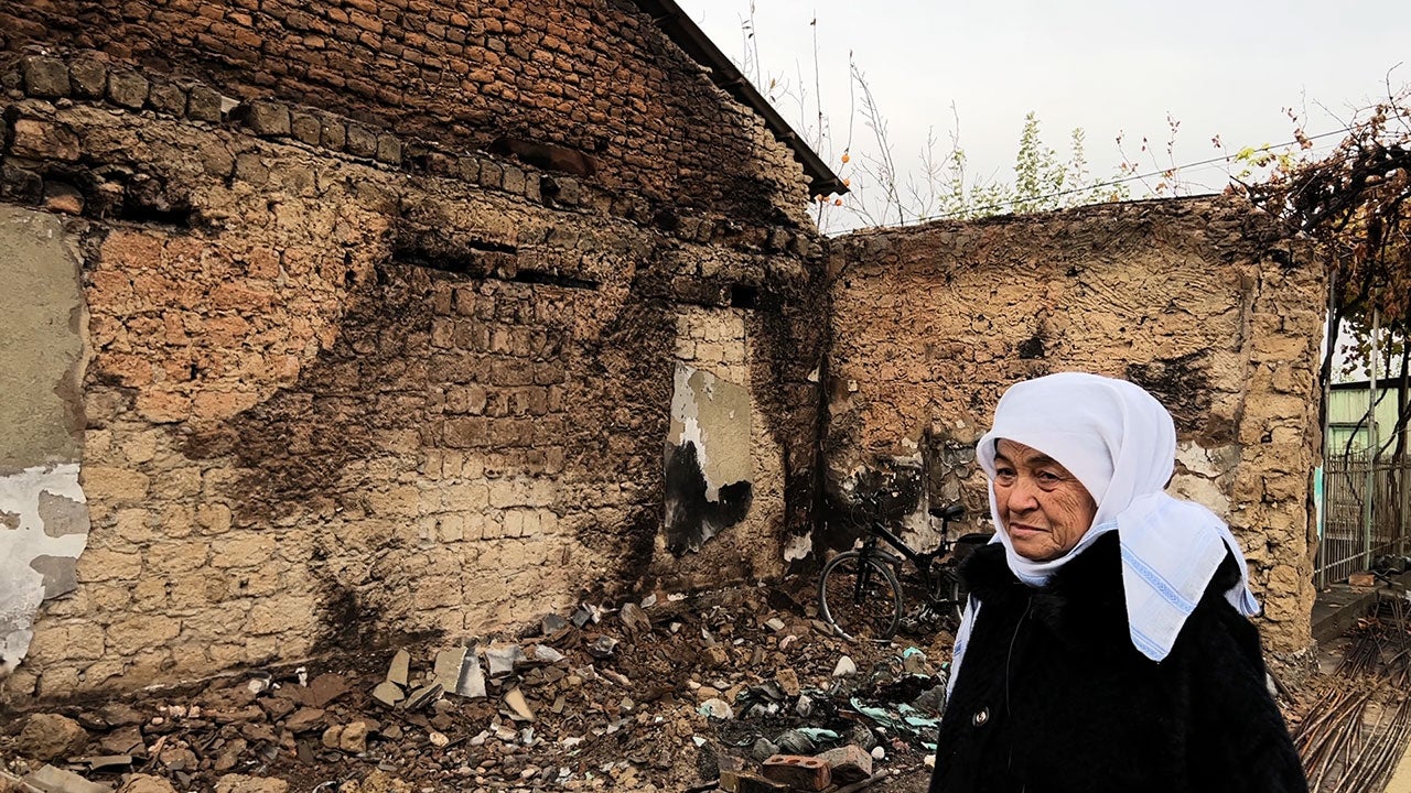 The husband of 70-year-old Satkiniso Ahmedova, a resident of the Kyrgyz village of Borborduk, was killed in their garden on September 16, 2022, while Tajik forces controlled the village.