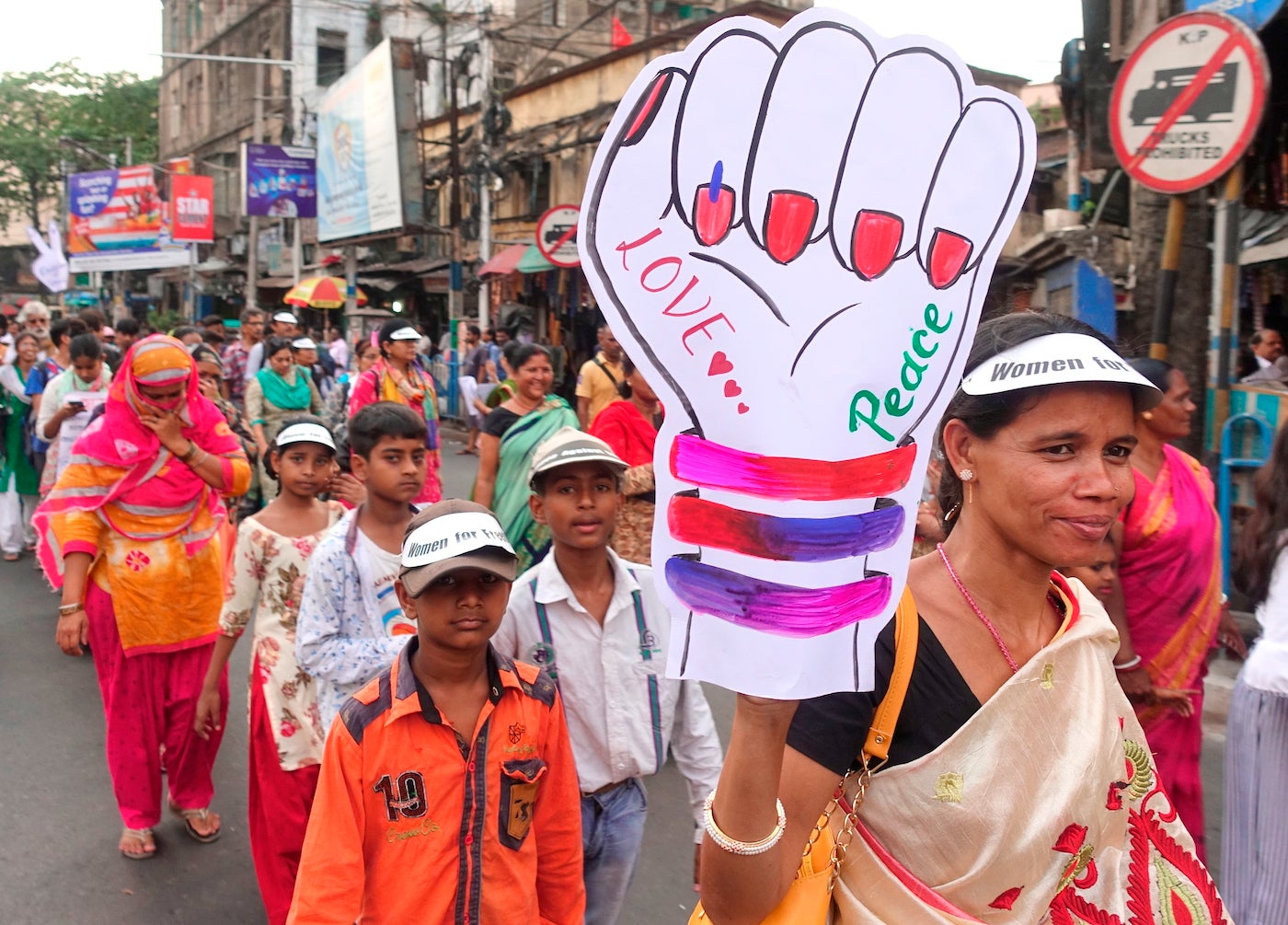 "Women & Trans-persons’ march for Peace & Diversity" in Kolkata, India.