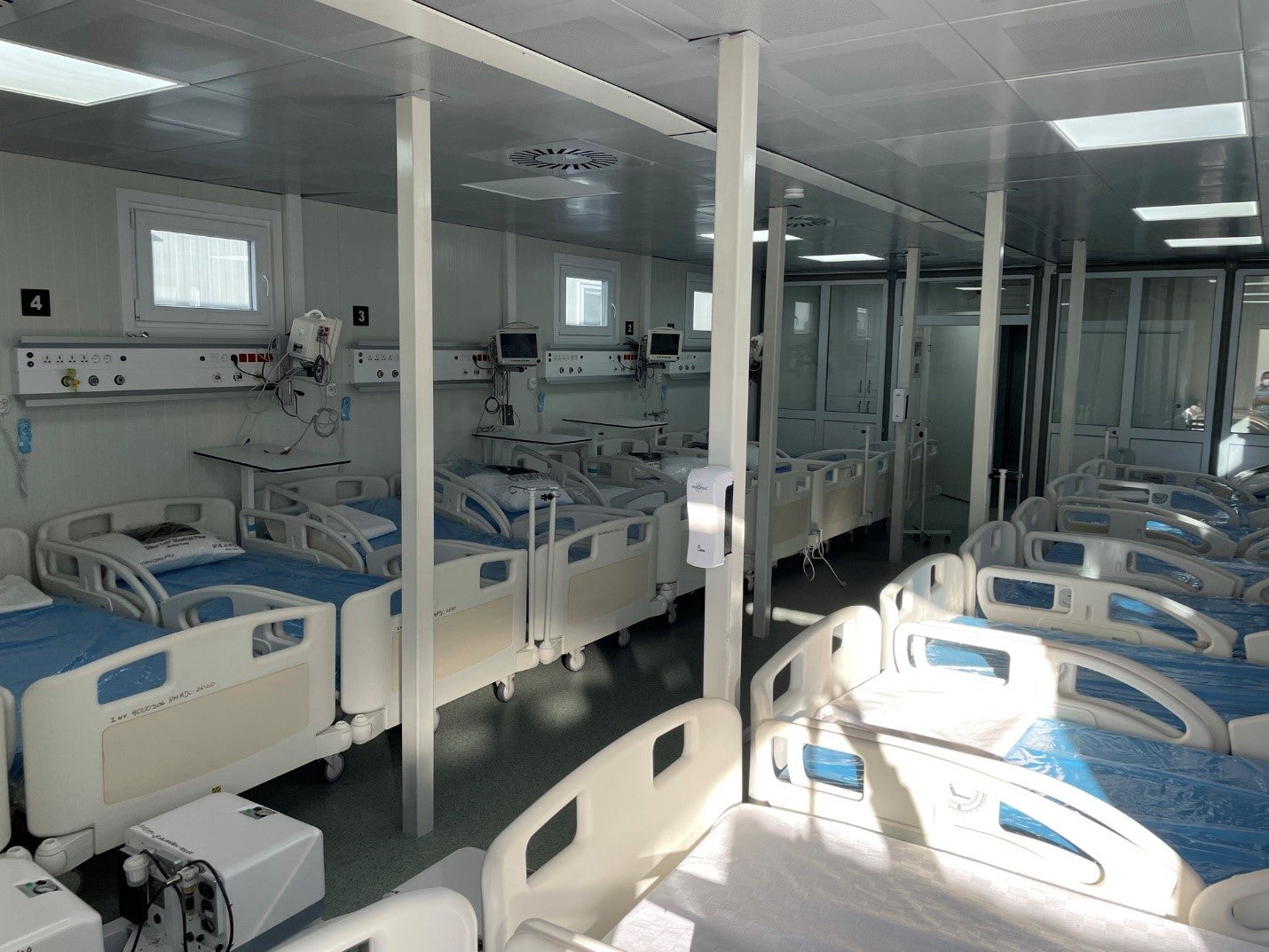 A ward at the mobile hospital located in the Hospital Escuela, Tegucigalpa, Honduras, on January 26, 2022. 