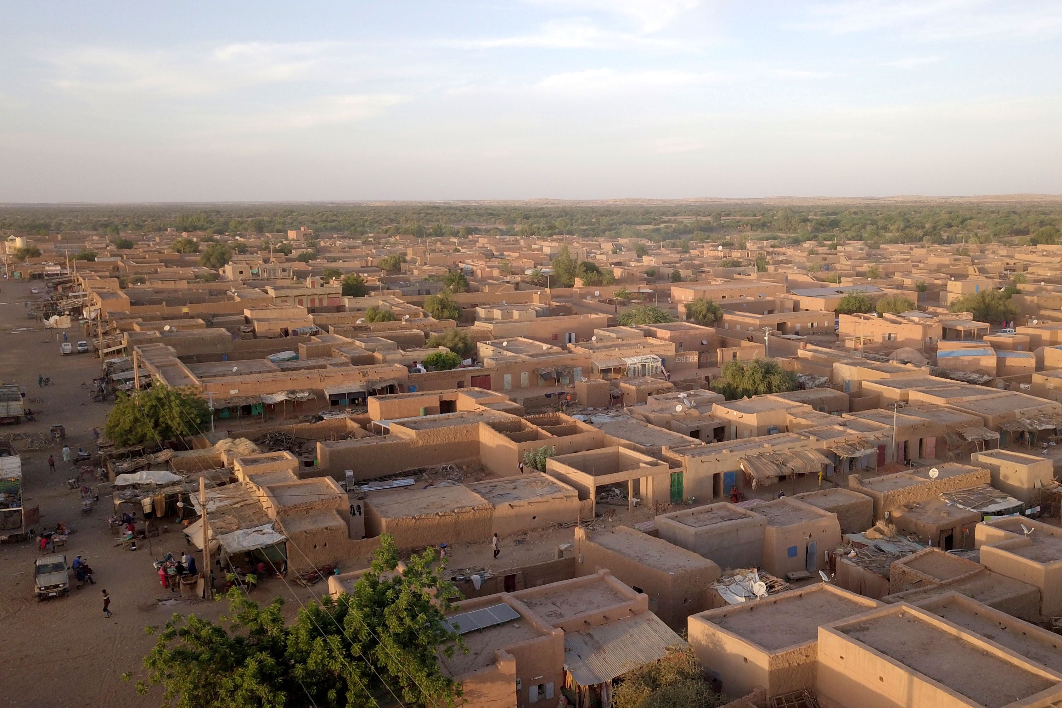 An aerial view of the town of Ménaka, Mali, on November 22, 2020. 