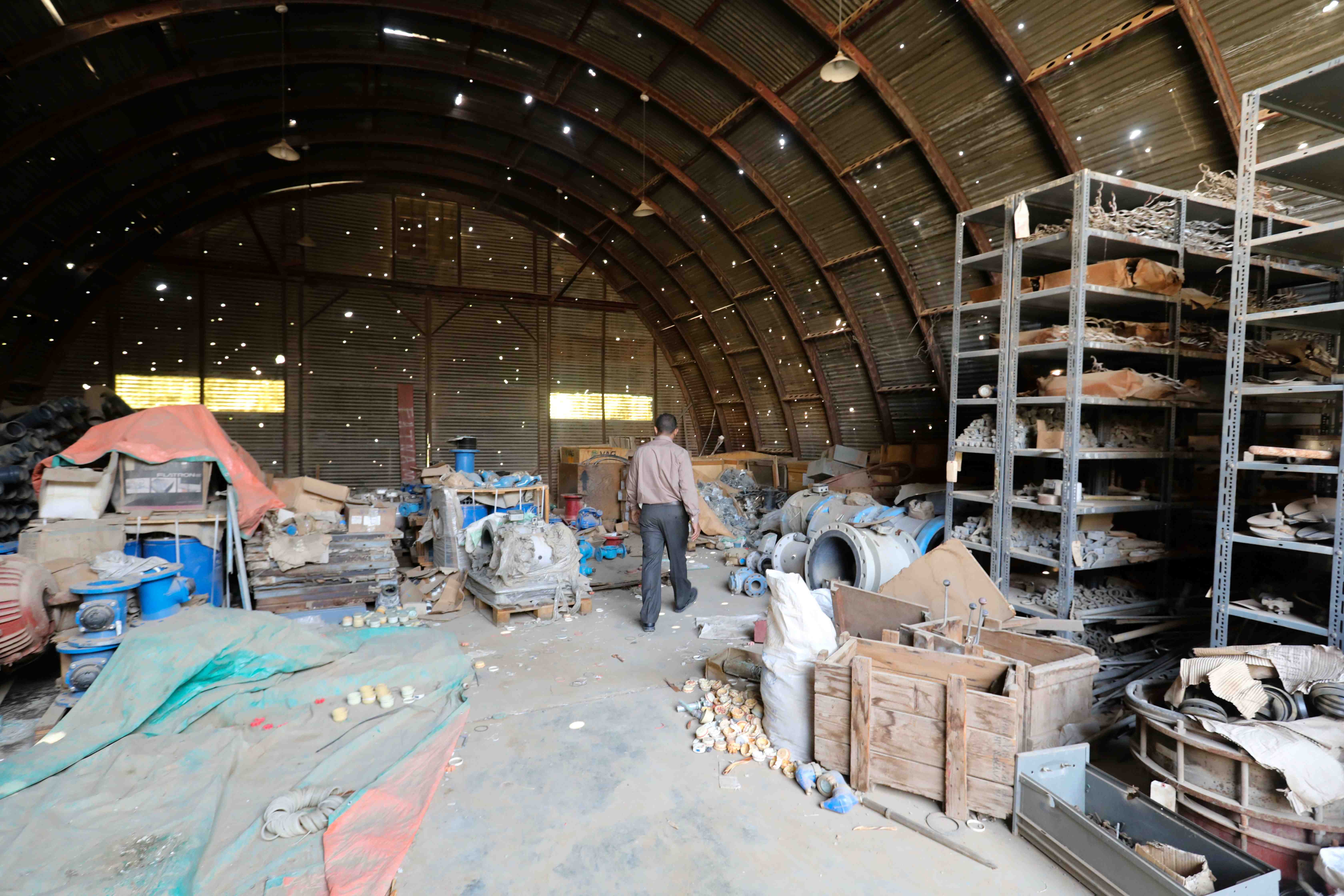 Interior of a damaged building