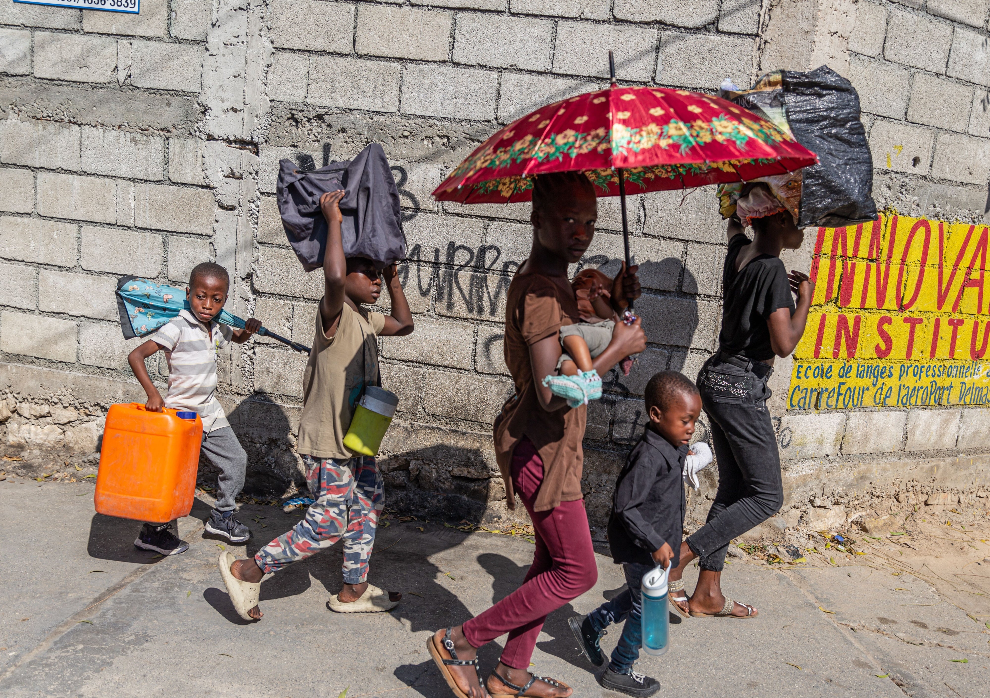 Haitians forced to flee their homes amid spiraling criminal violence in Port-au-Prince, Haiti on March 9, 2024. 