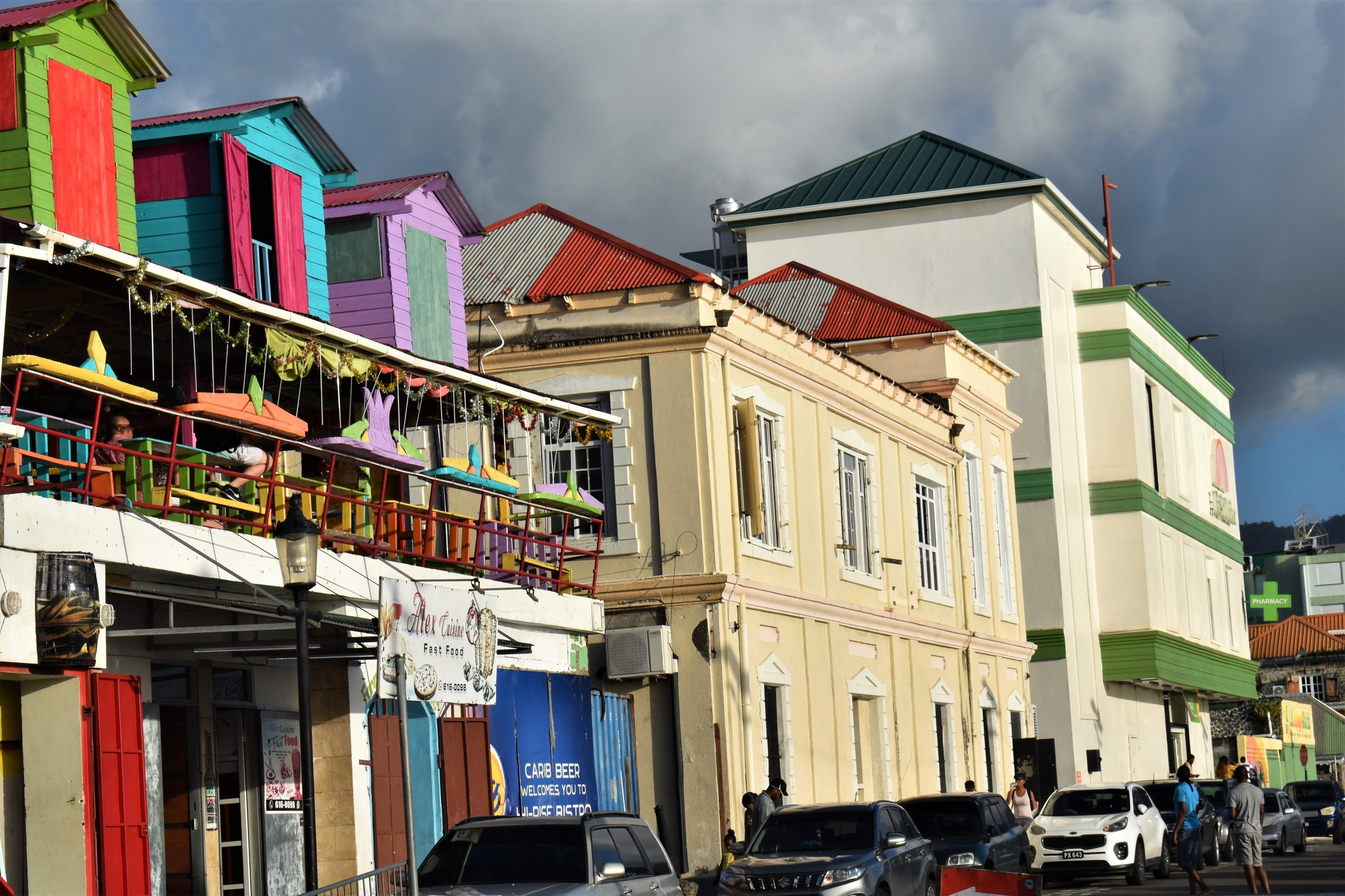 Dominica’s High Court of Justice in the capital Roseau,  pictured with other commercial and government buildings, January 9, 2023.