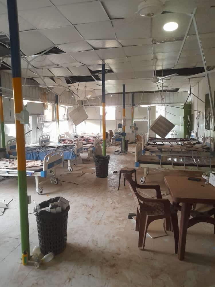 Damage to Babiker Nahar Pediatric Hospital in El Fasher, capital of North Darfur following an airstrike, May 11, 2024.