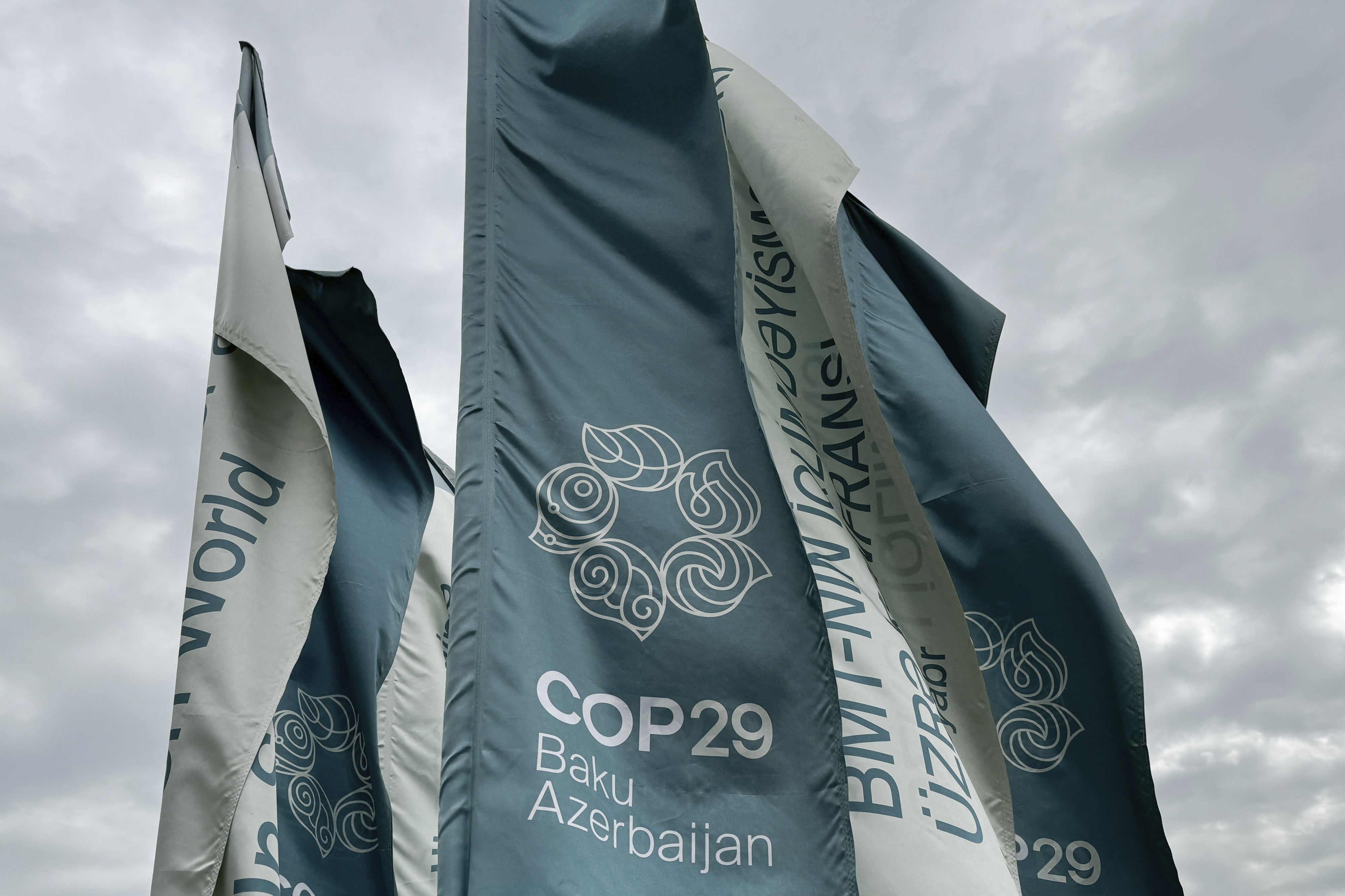 COP29 banners in Baku, Azerbaijan, September 17, 2024. 