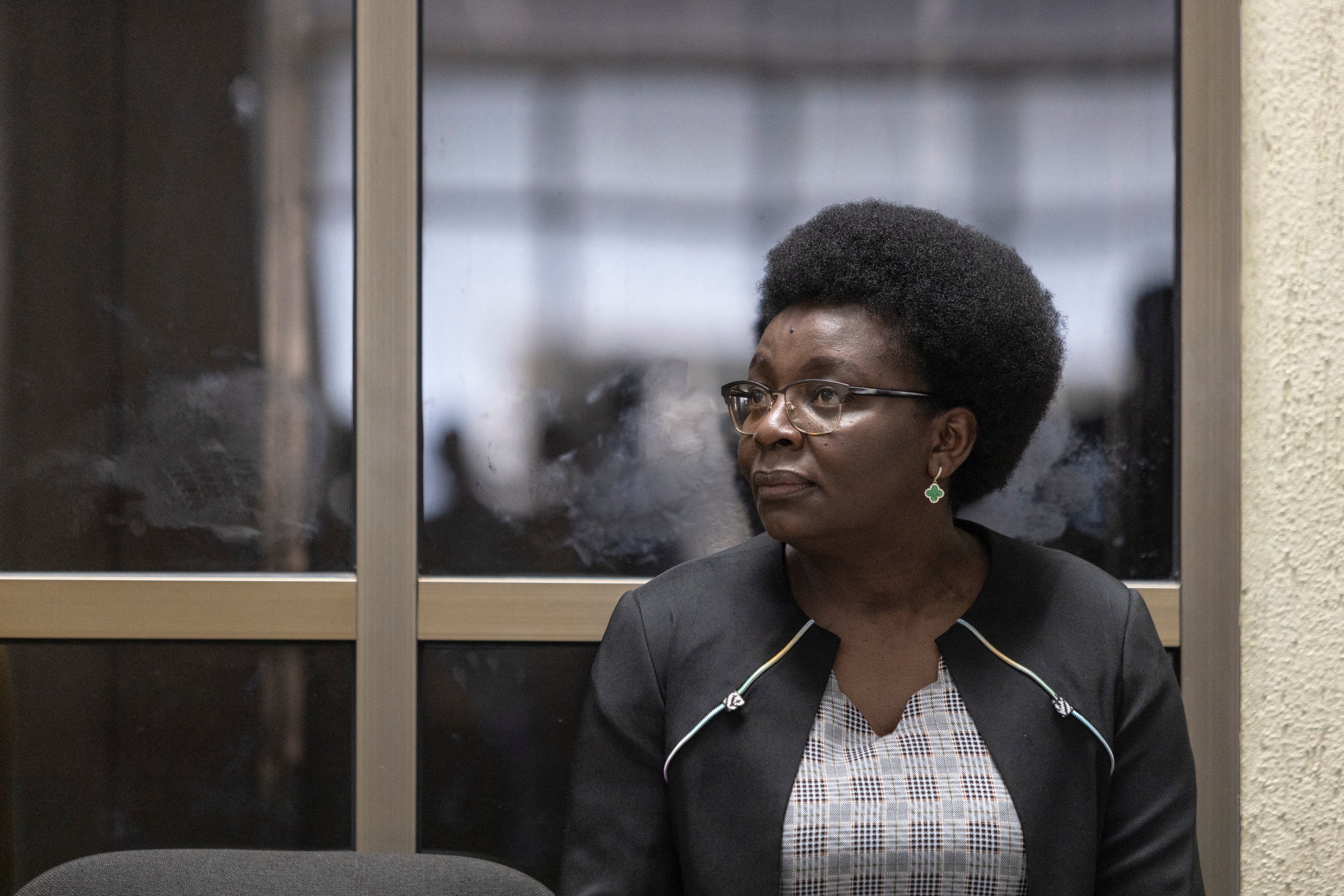 Opposition politician and president of the Dalfa-Umurinzi party, Victoire Ingabire, at the High Court in Kigali on March 13, 2024.