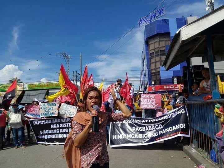 Ali Jejhon Macalintal during a protest rally in General Santos City, Philippines.