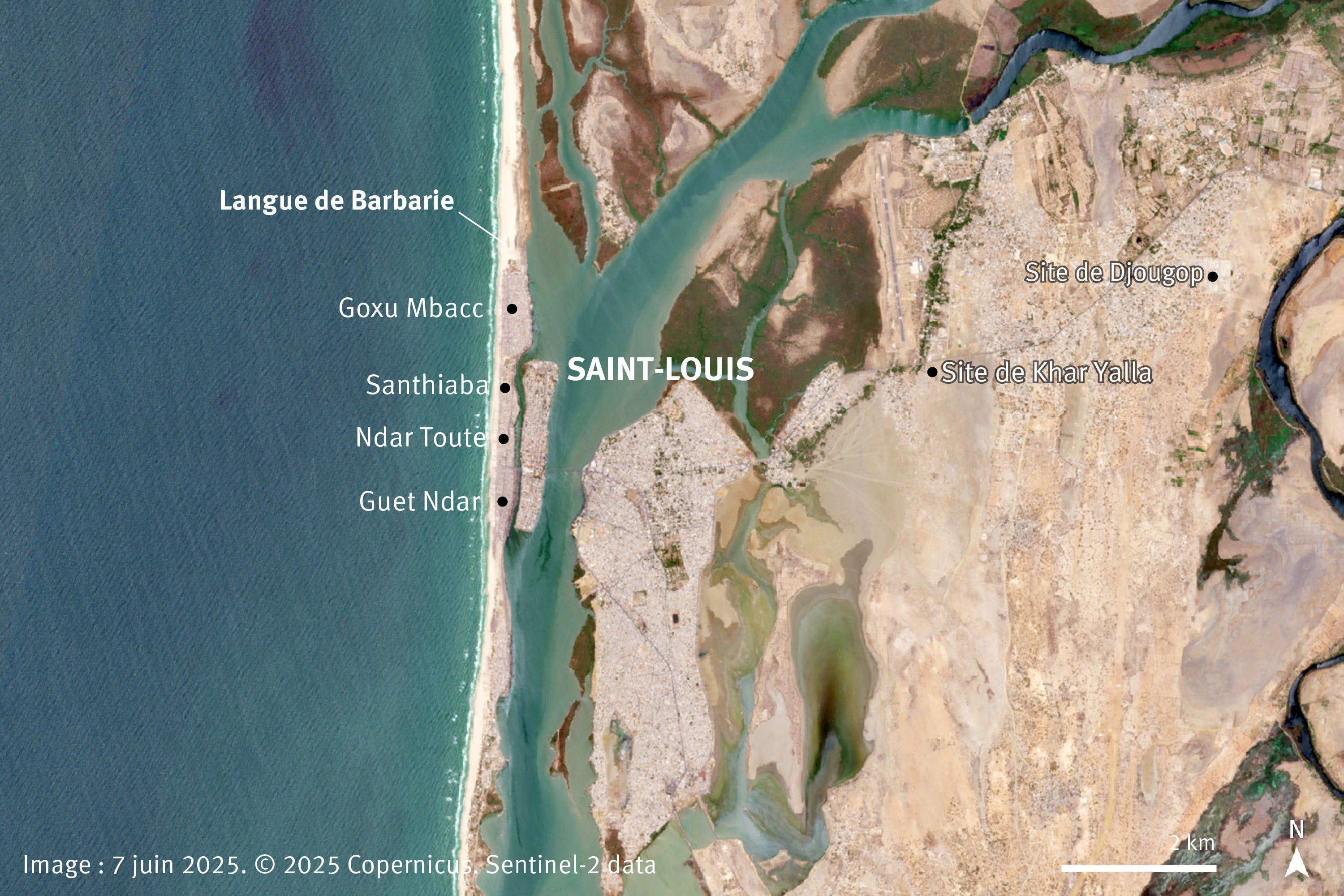 Annotated satellite image
