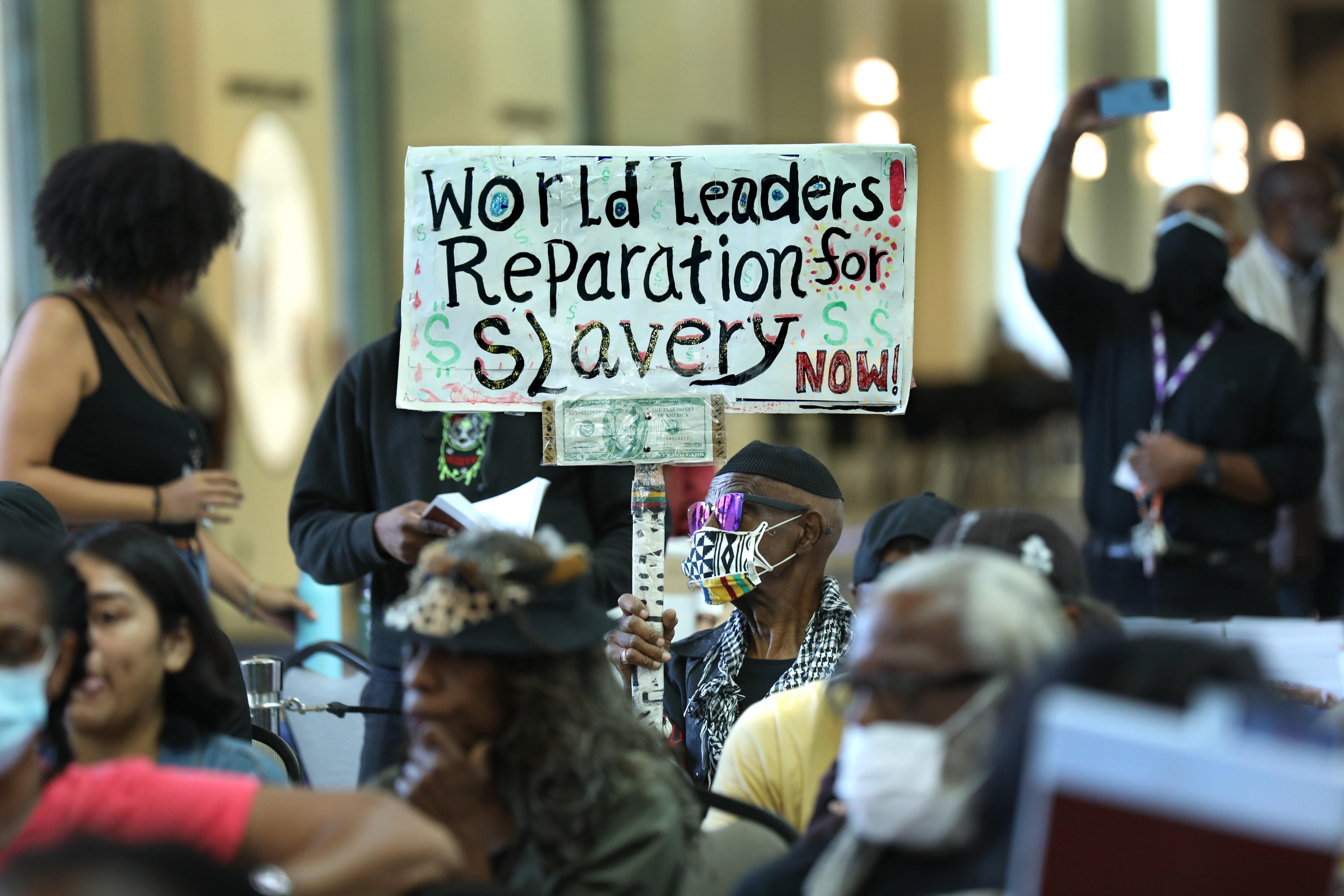 The Reparations Task Force meets to hear public input on reparations at the California Science Center in Los Angeles, US, September 22, 2022. 
