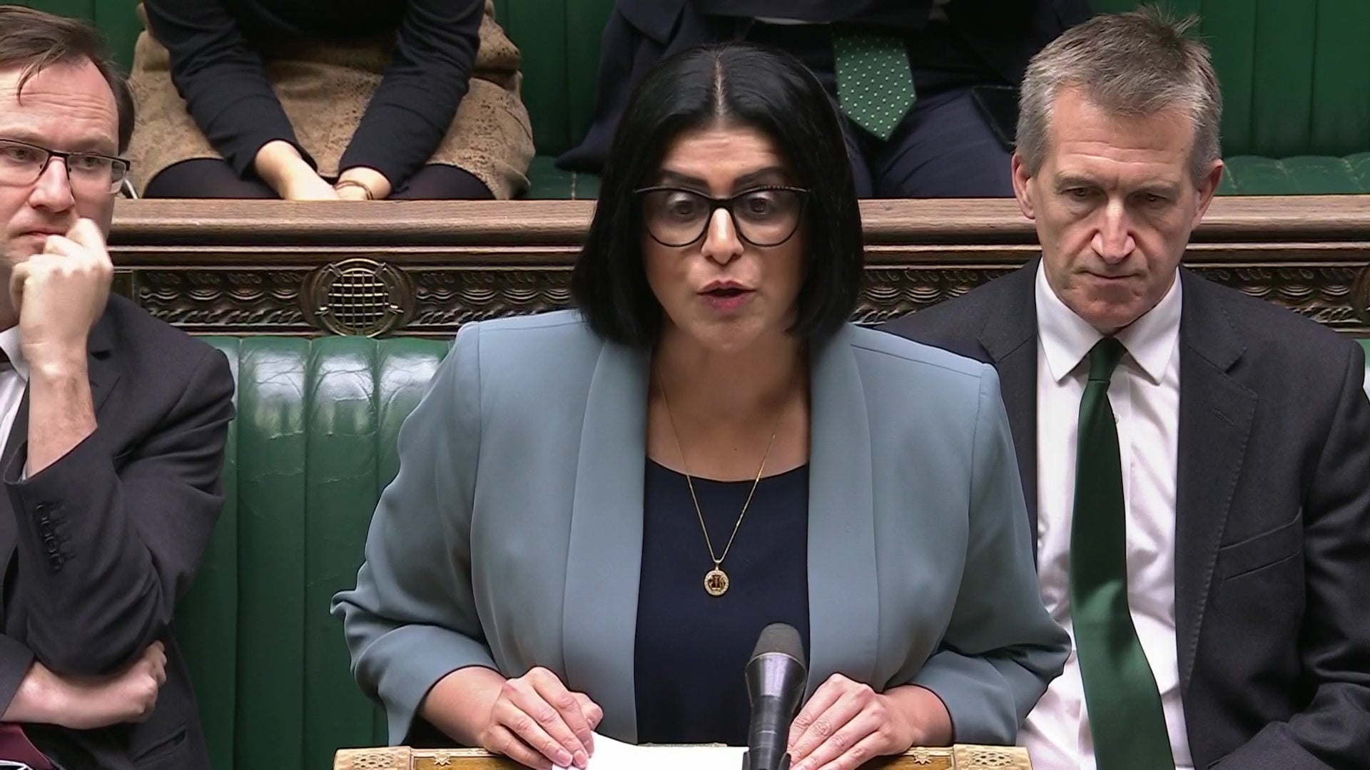 United Kingdom Home Secretary Shabana Mahmood making a statement to the House of Commons on the asylum system, London, November 17, 2025. 