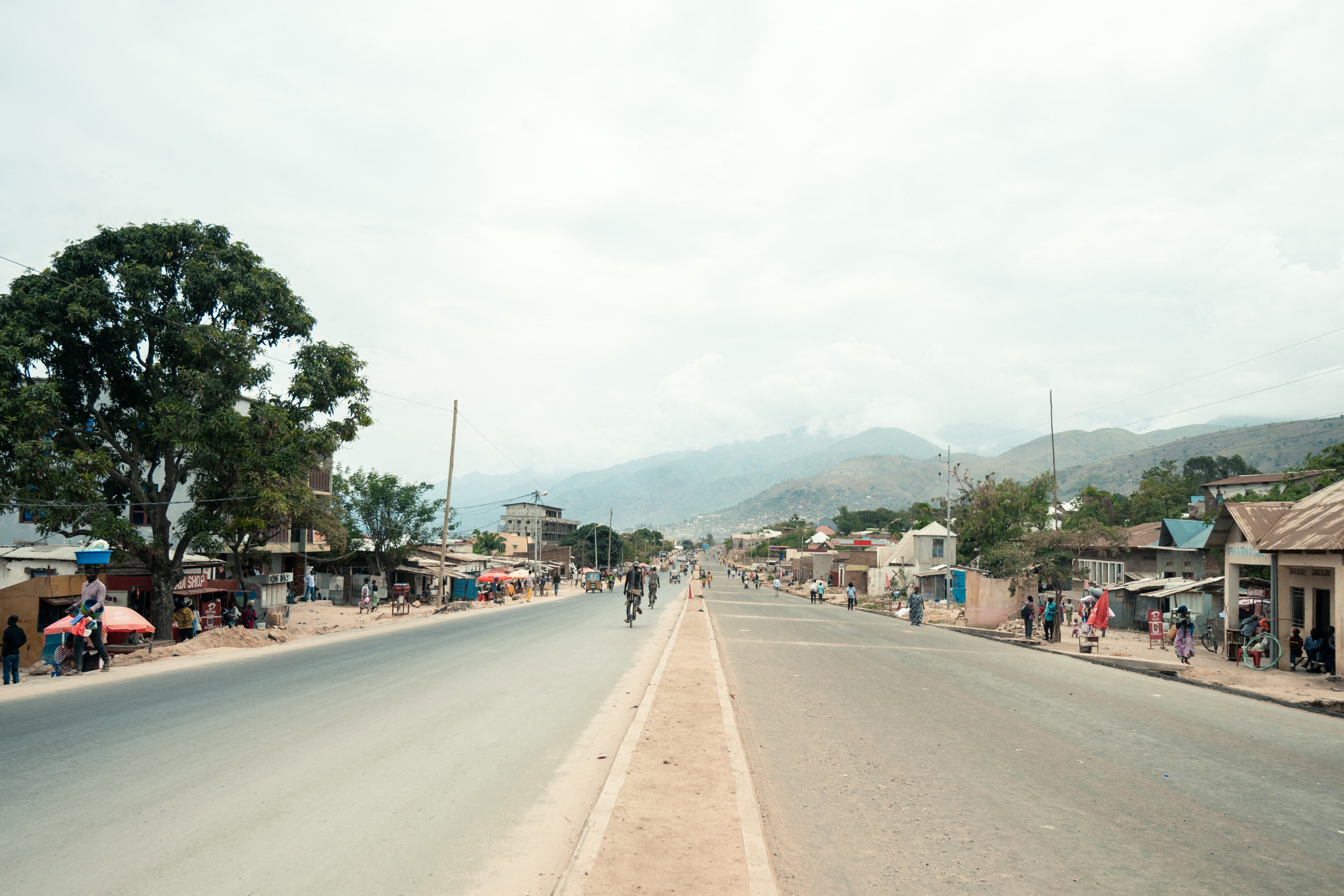 A deserted street in Uvira, eastern Democratic Republic of Congo, on December 9, 2025, before Rwandan and M23 forces captured the town.