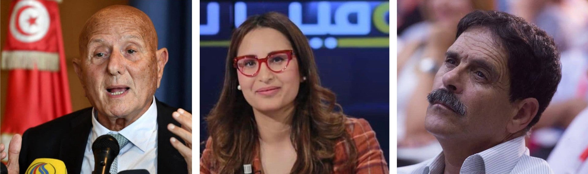 من اليسار إلى اليمين: أحمد نجيب الشابي © خا ص; شيماء عيسى © خا ص; العياشي الهمامي © خا ص