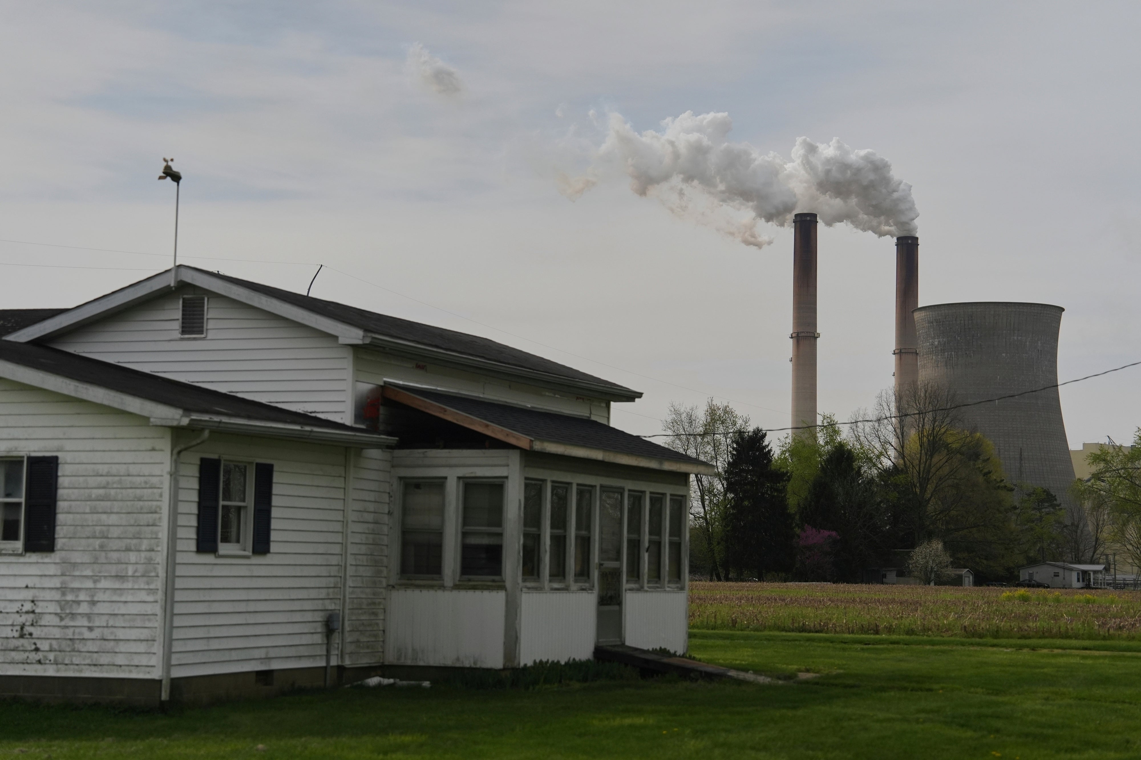  A home near a coal-fired power plant in Cheshire, Ohio, April 14, 2025.