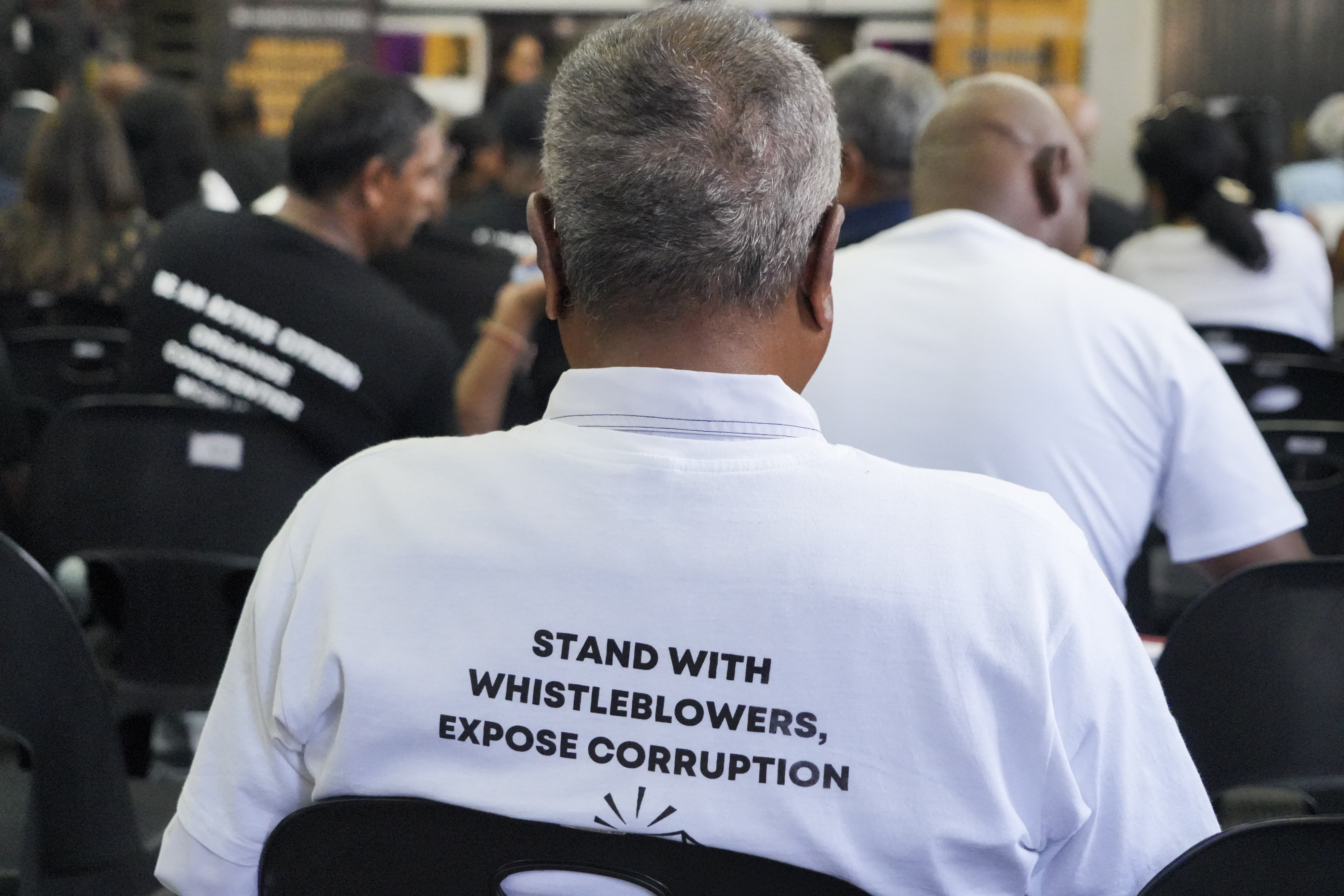 Supporters attend the International Anti-Corruption Day Commemoration in Durban, South Africa, December 8, 2024.