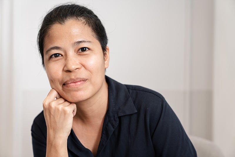 Free speech activist Pimsiri Petchnamrob in Bangkok, Thailand.