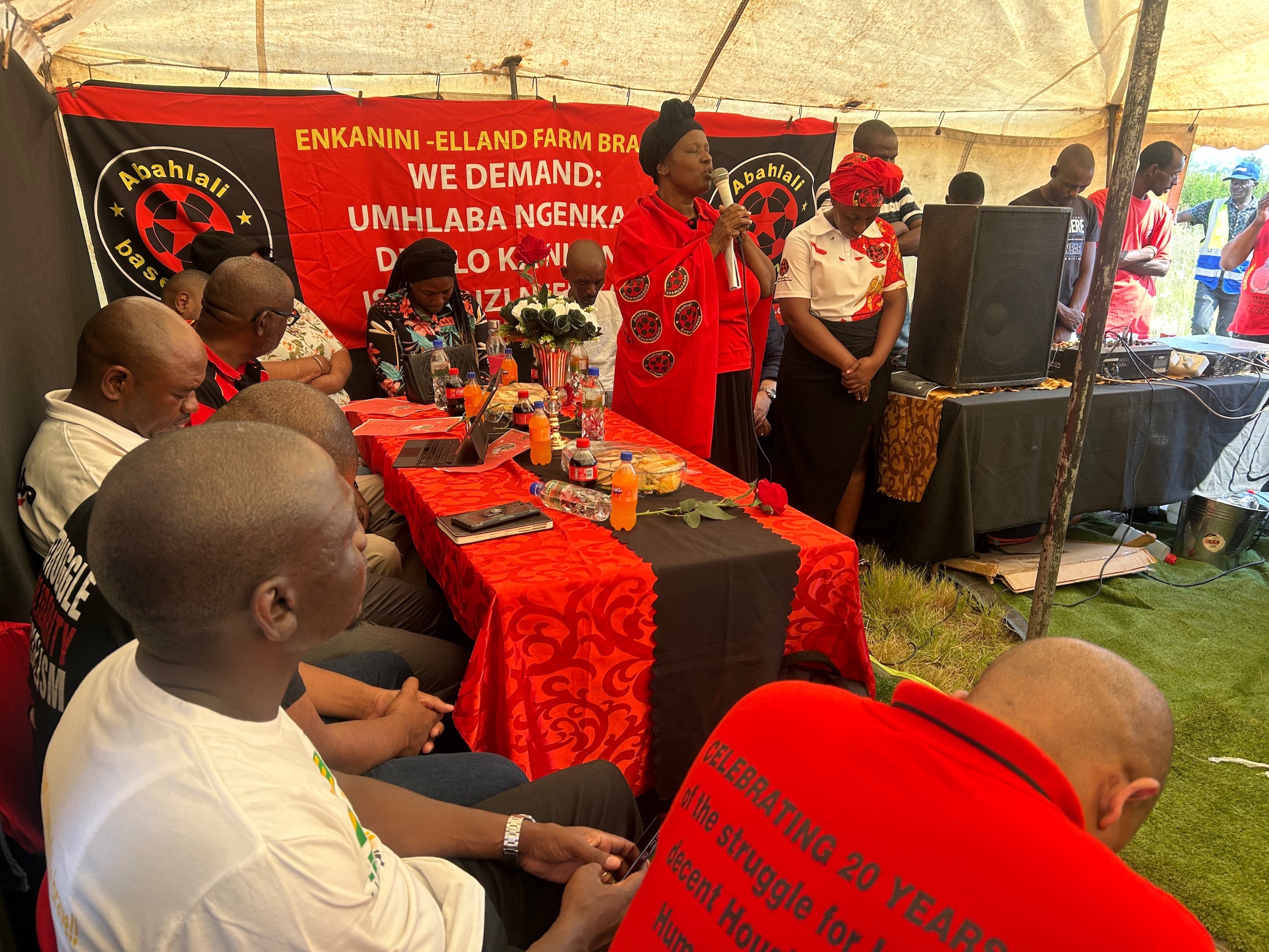 A memorial service for Zweli ‘Khabazela’ Mkhize, activist and treasurer of Abahlali baseMjondolo’s (AbM) eNkanini branch in Gauteng, South Africa, February 19, 2026.