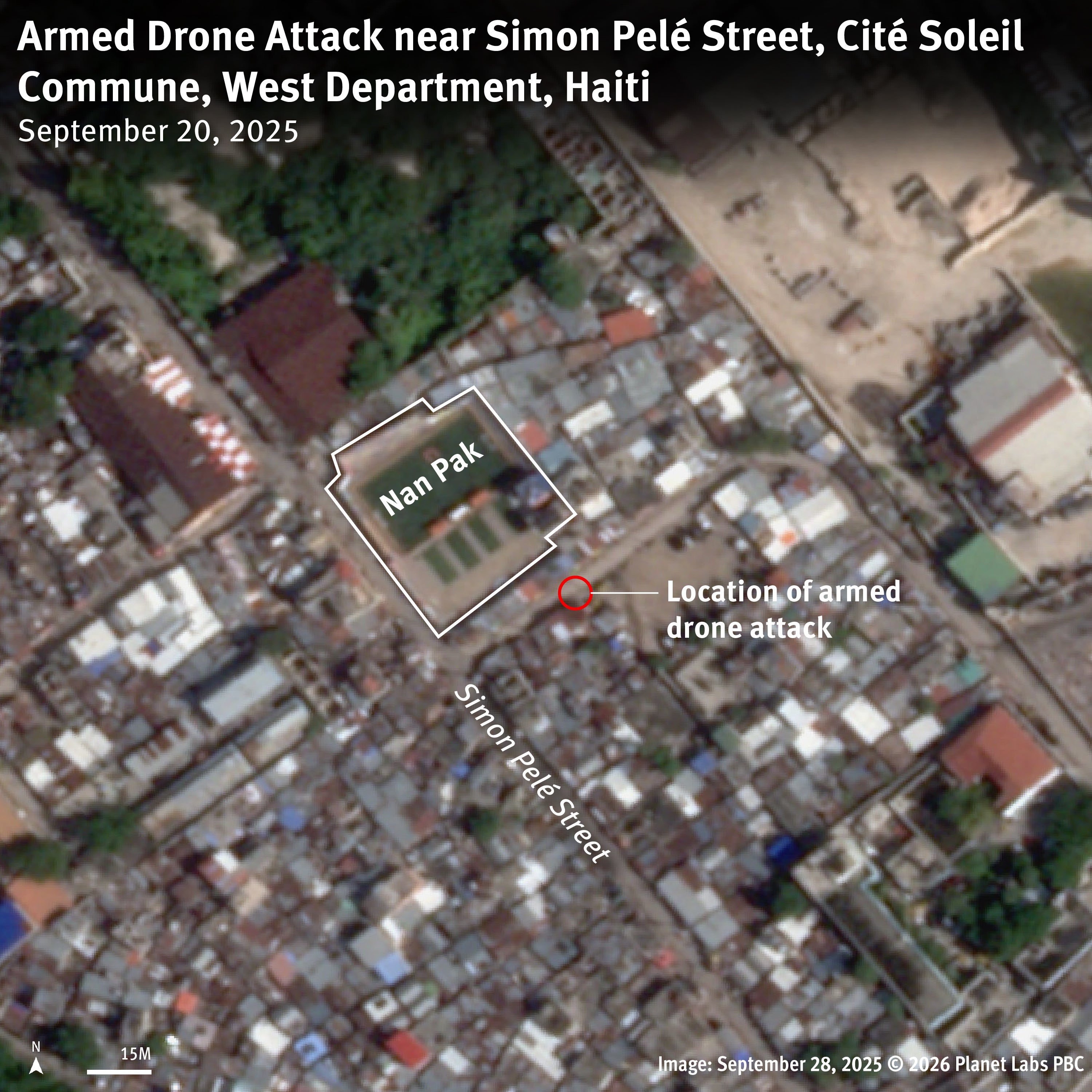 Annotated satellite image